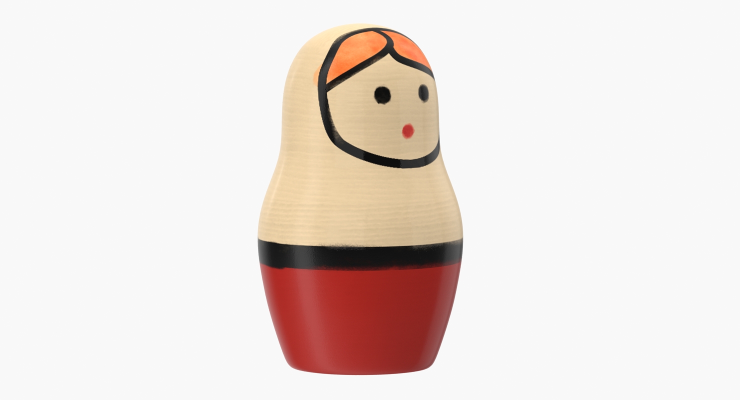 Wooden Matryoshka Doll 3D