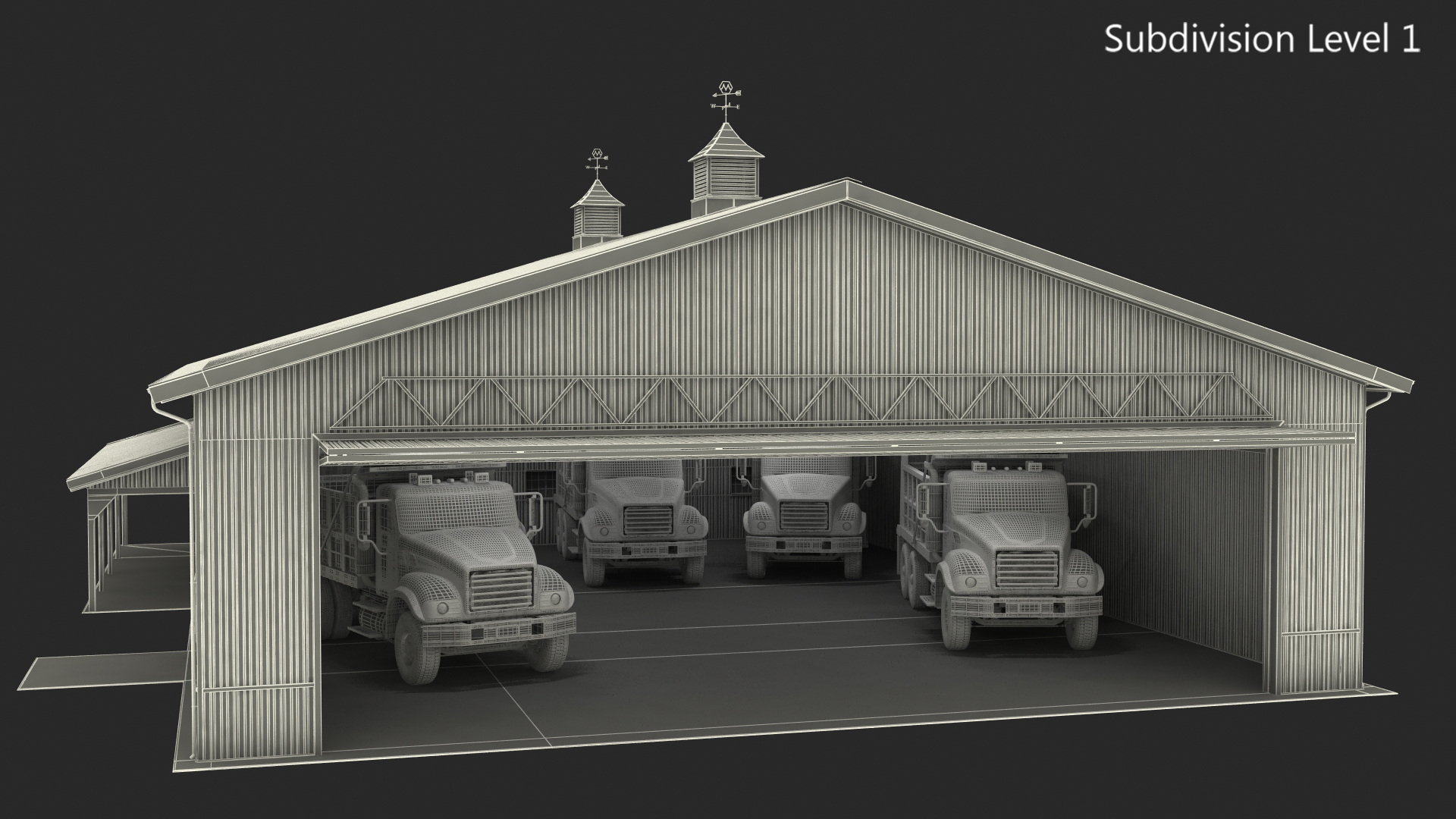 3D model Dump Truck in Hangar