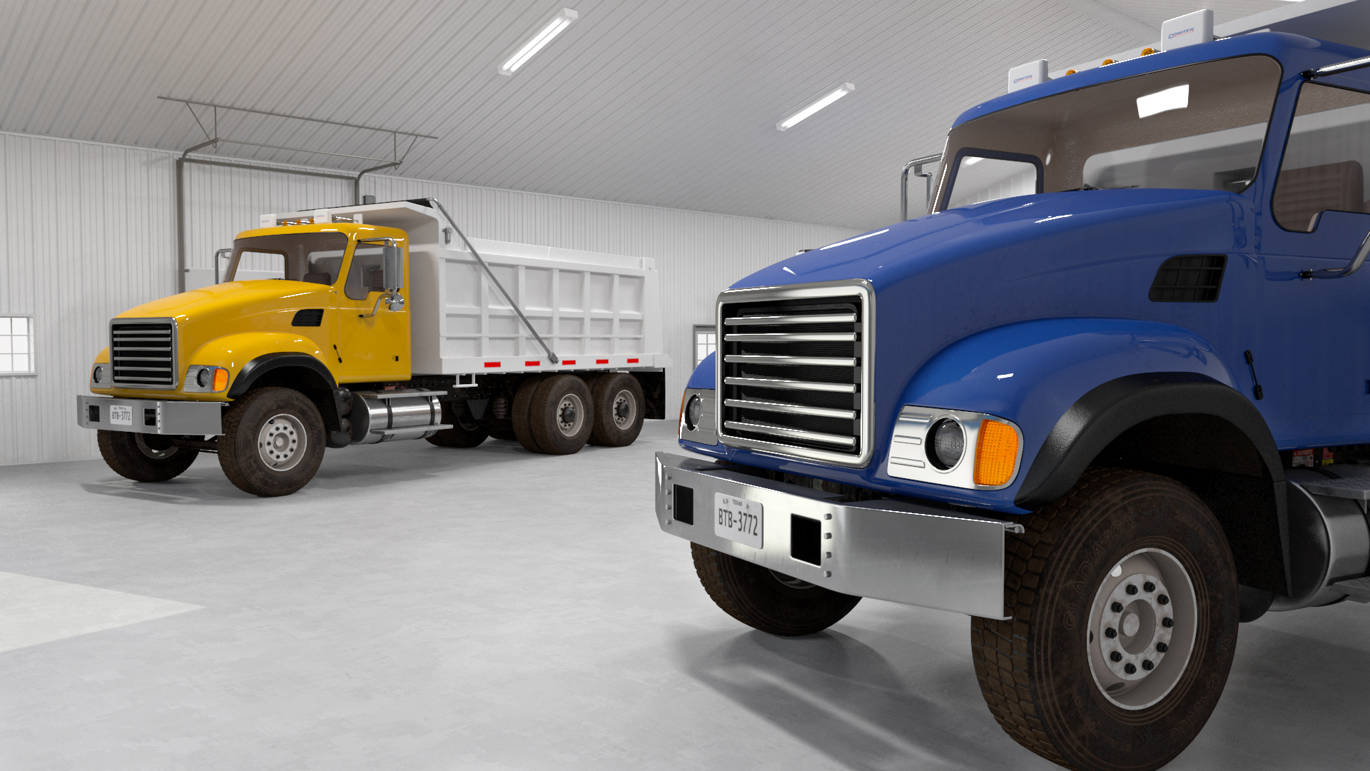 3D model Dump Truck in Hangar