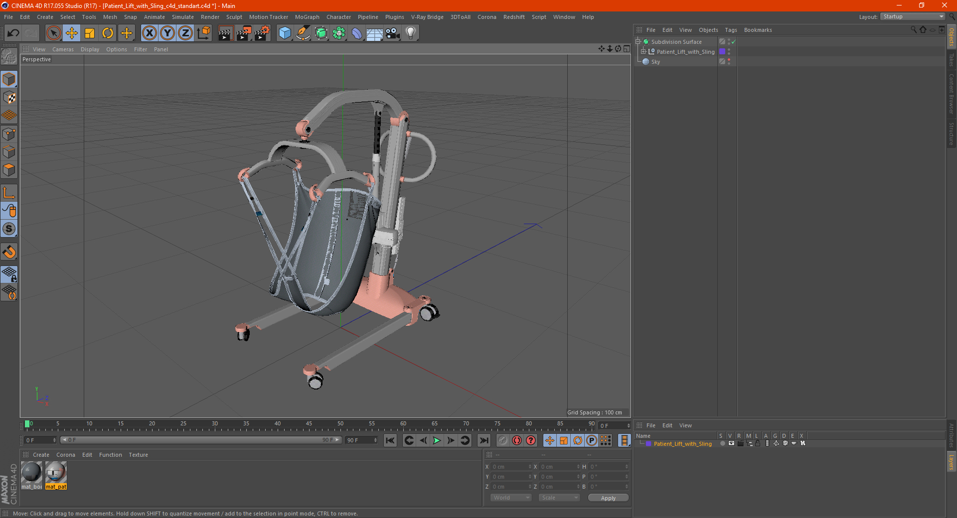 3D Patient Lift with Sling model