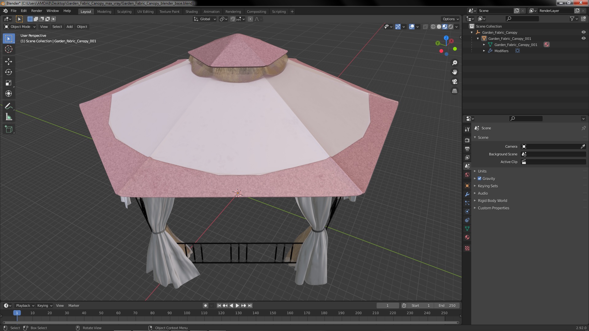 3D model Garden Fabric Canopy