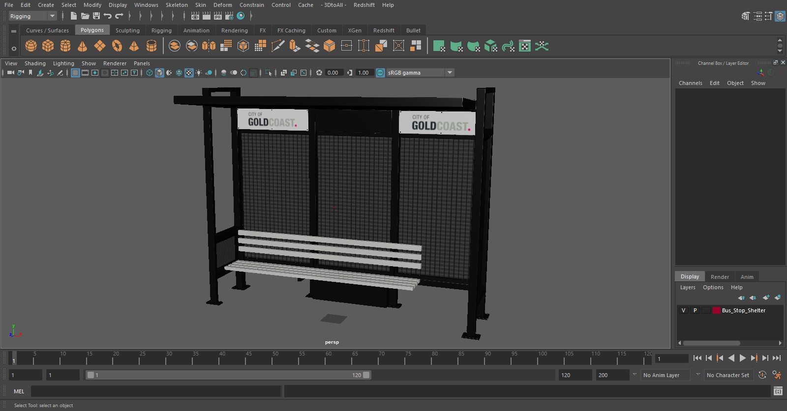 3D Bus Stop Shelter