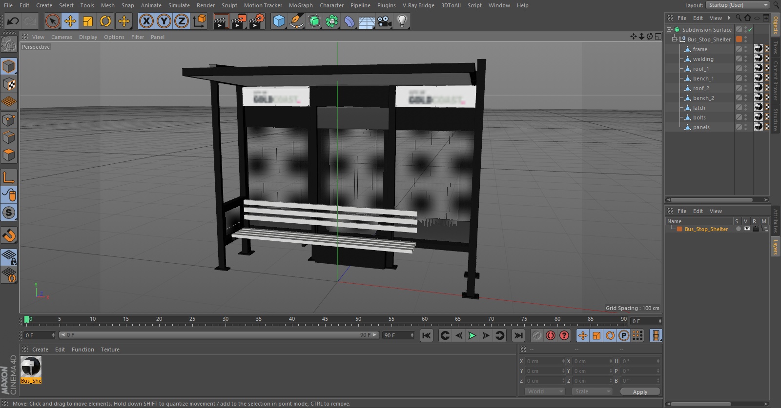 3D Bus Stop Shelter