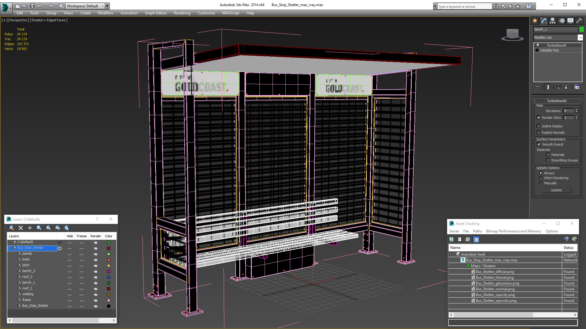 3D Bus Stop Shelter