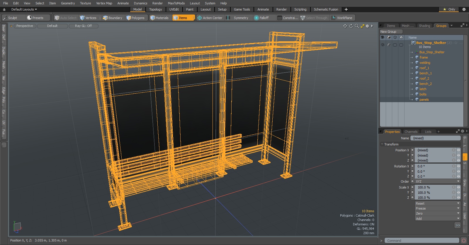 3D Bus Stop Shelter