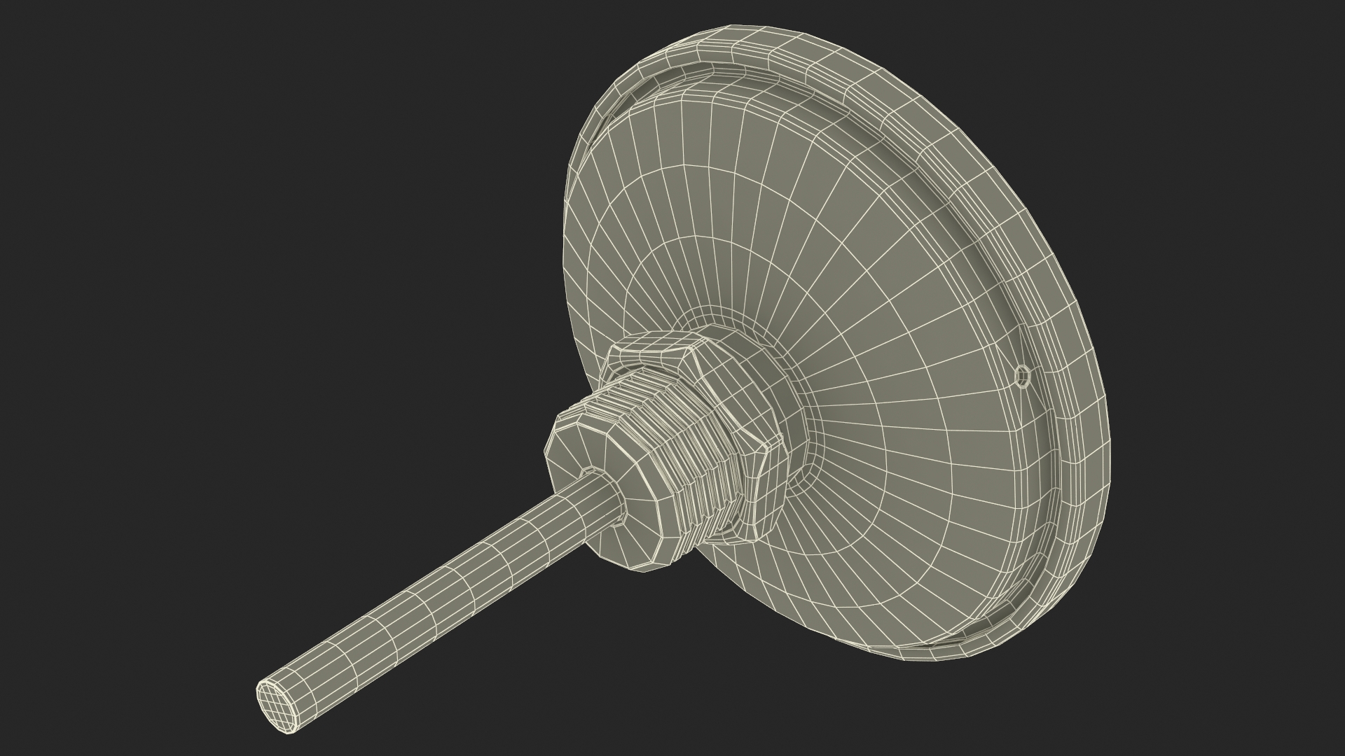 BBQ Grill Smoker Thermometer Gauge 3D model