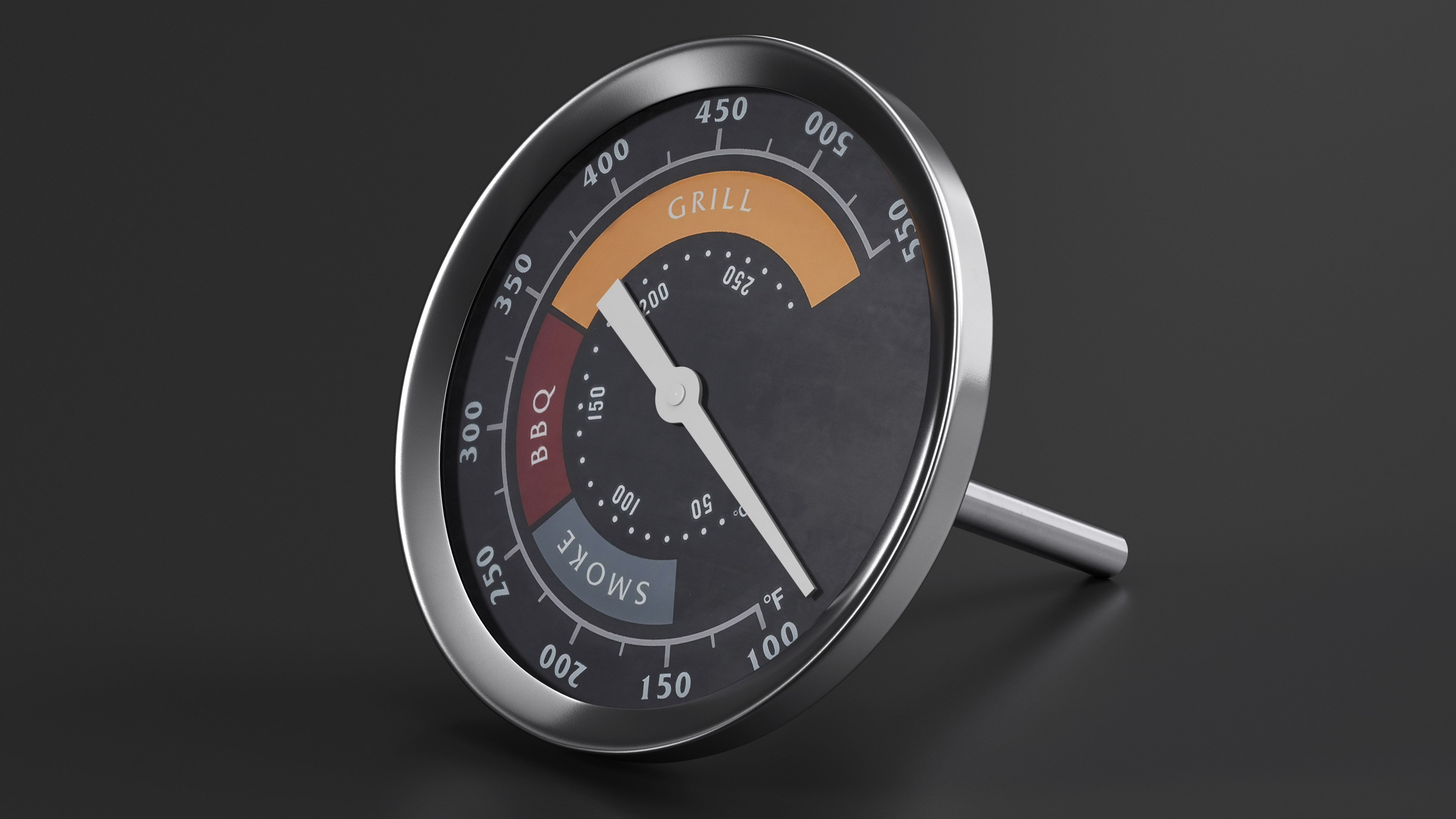 BBQ Grill Smoker Thermometer Gauge 3D model