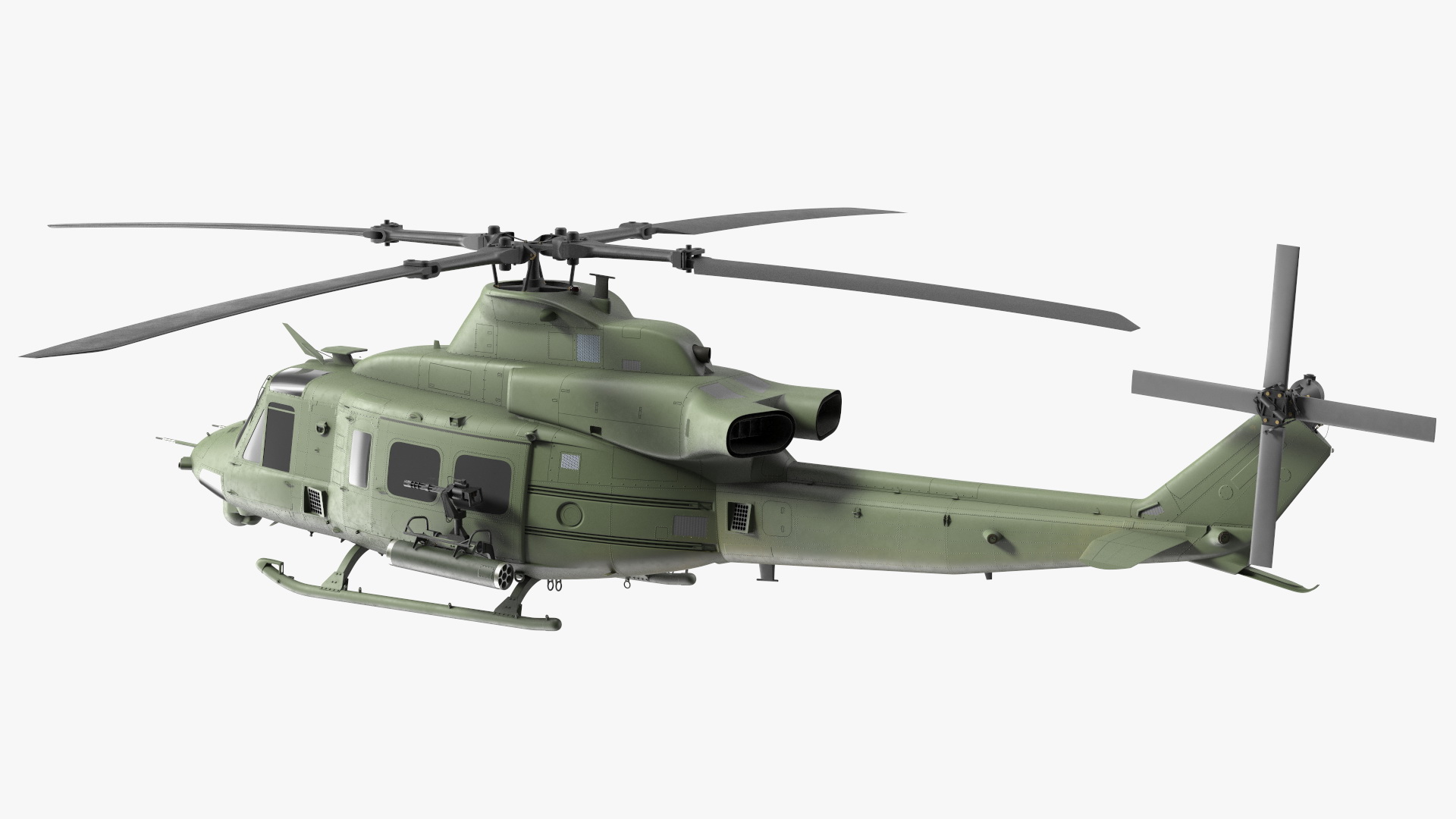 3D Military Medium Utility Helicopter Exterior Only model