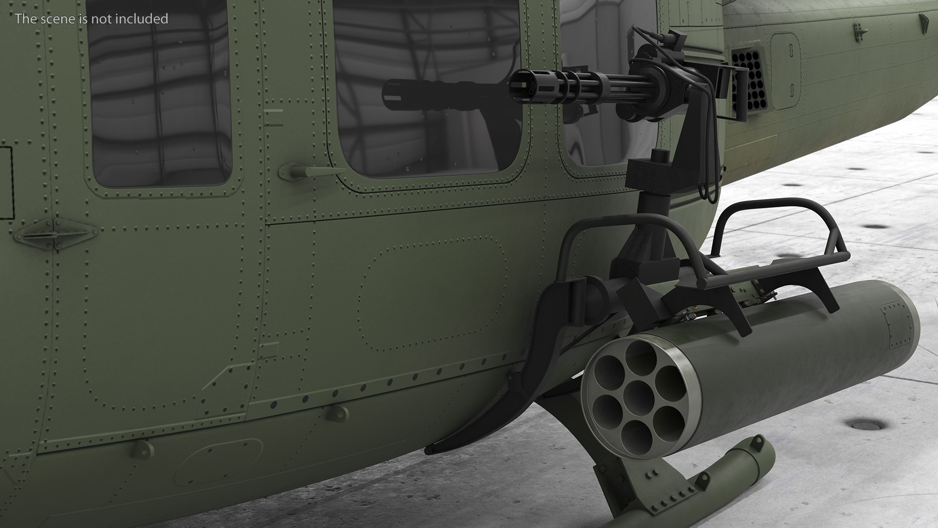 3D Military Medium Utility Helicopter Exterior Only model