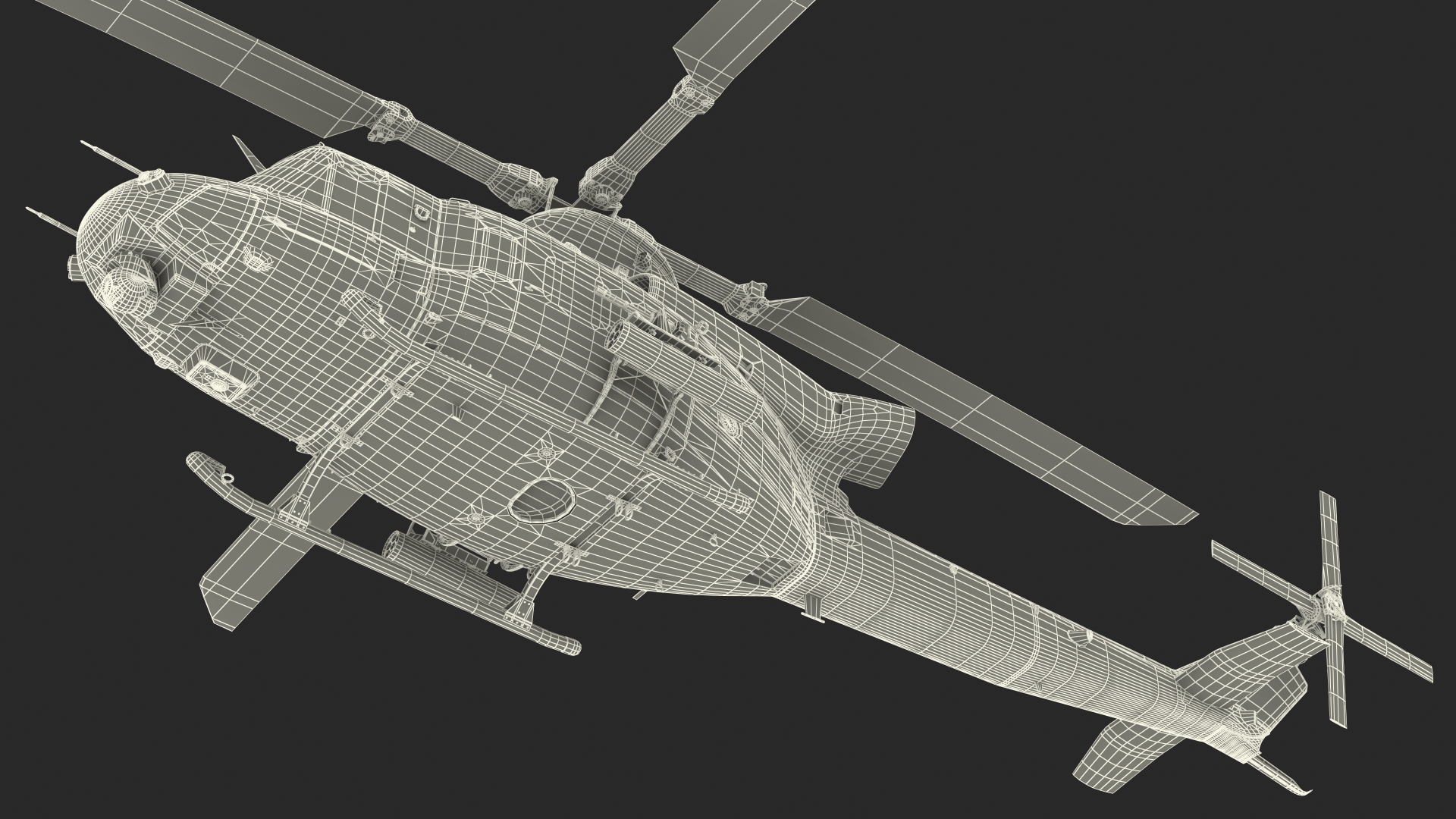 3D Military Medium Utility Helicopter Exterior Only model