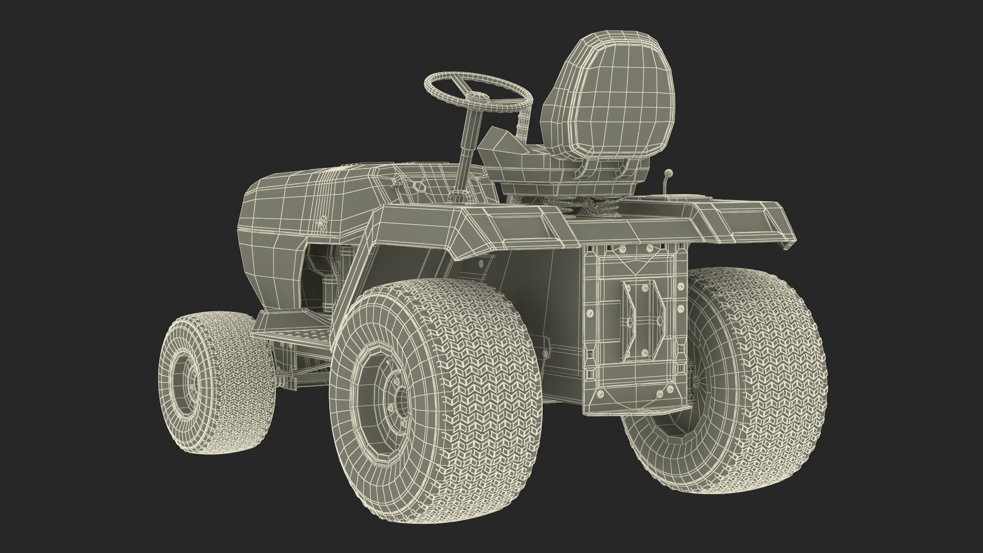 Pickup Truck with Gooseneck Trailer and Mini Tractor 3D