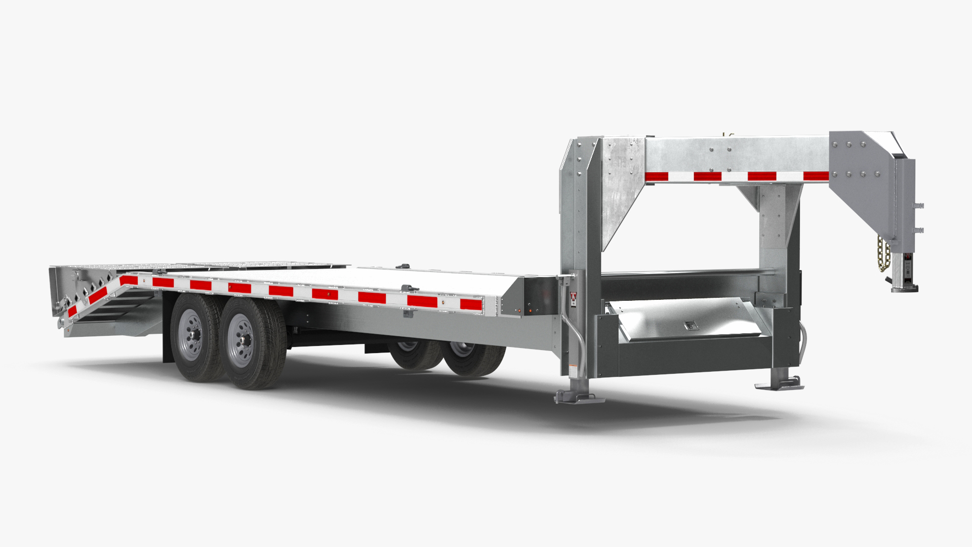 Pickup Truck with Gooseneck Trailer and Mini Tractor 3D