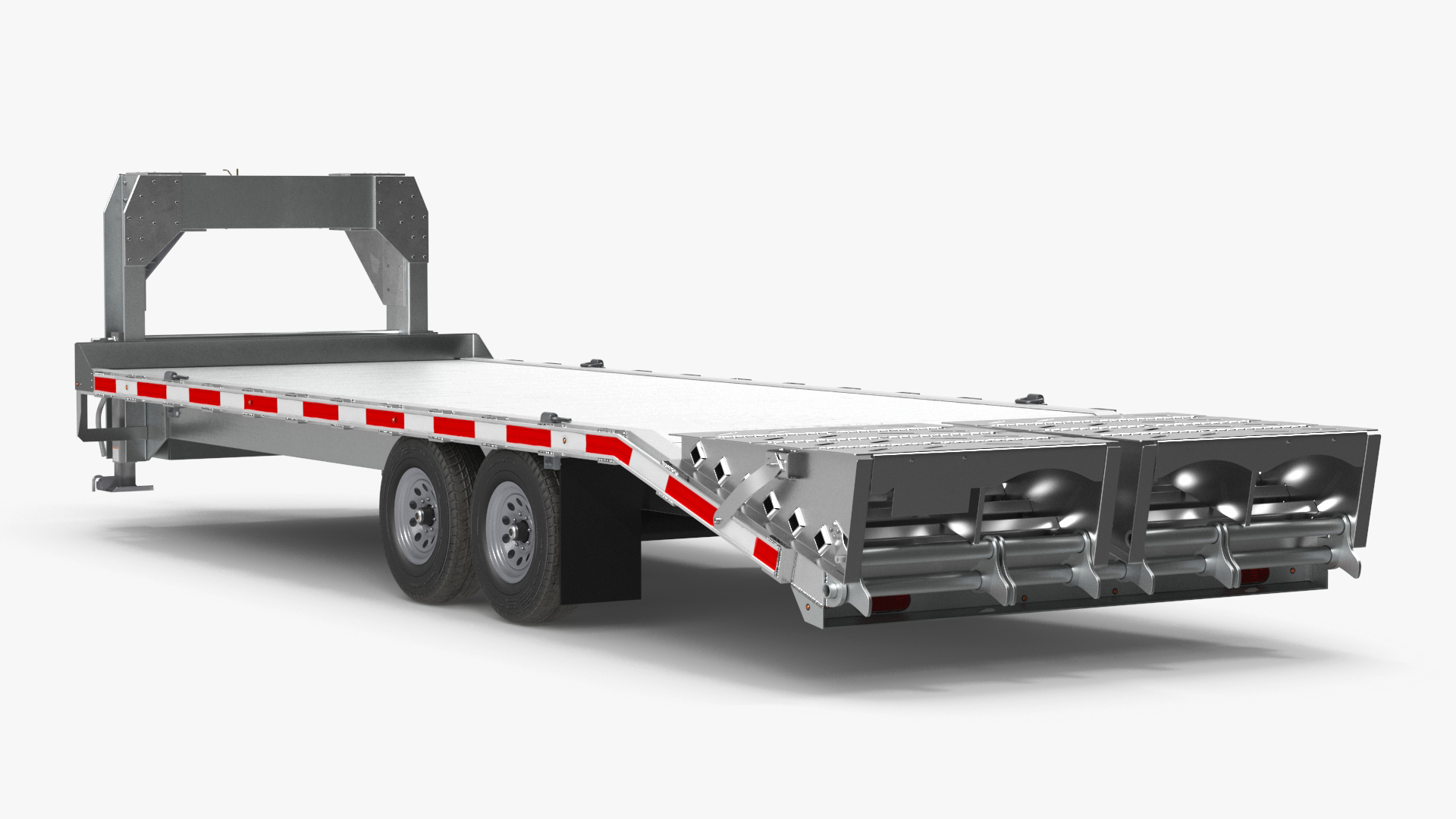 Pickup Truck with Gooseneck Trailer and Mini Tractor 3D