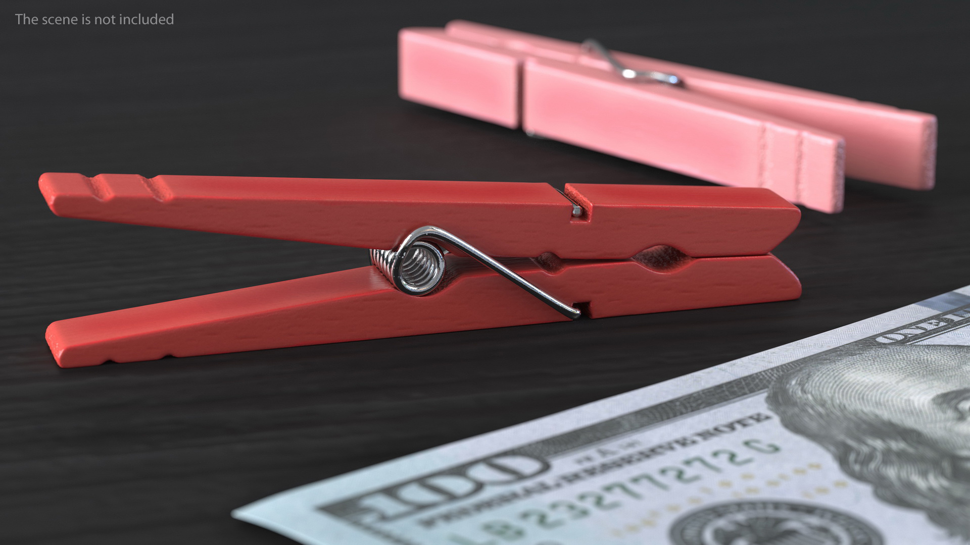 Dollars On Clothespins 3D