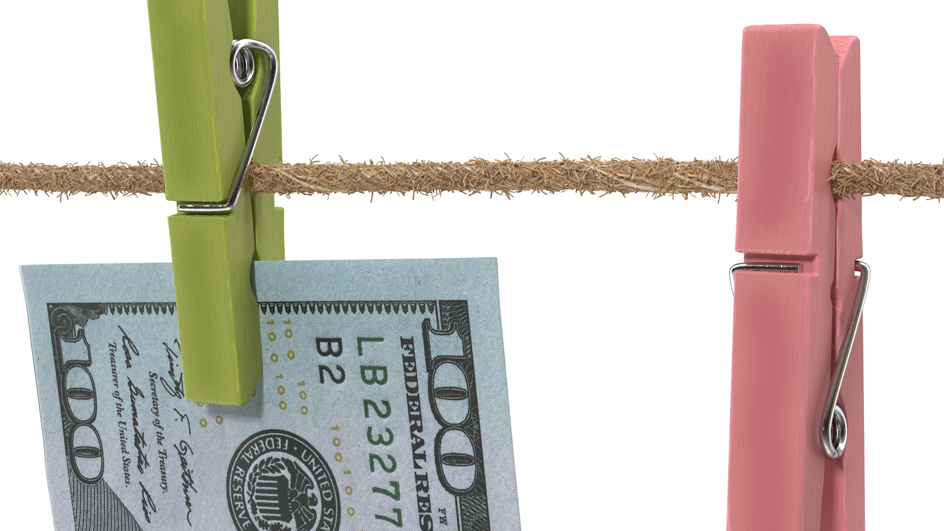 Dollars On Clothespins 3D