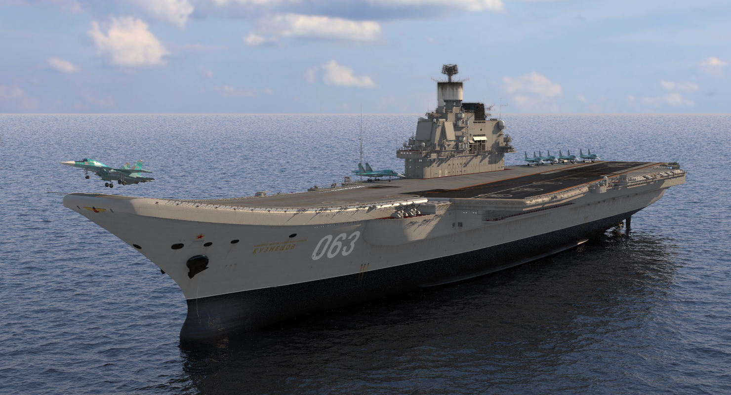 Aircraft Carrier Kuznetsov with Jet Rigged 3D