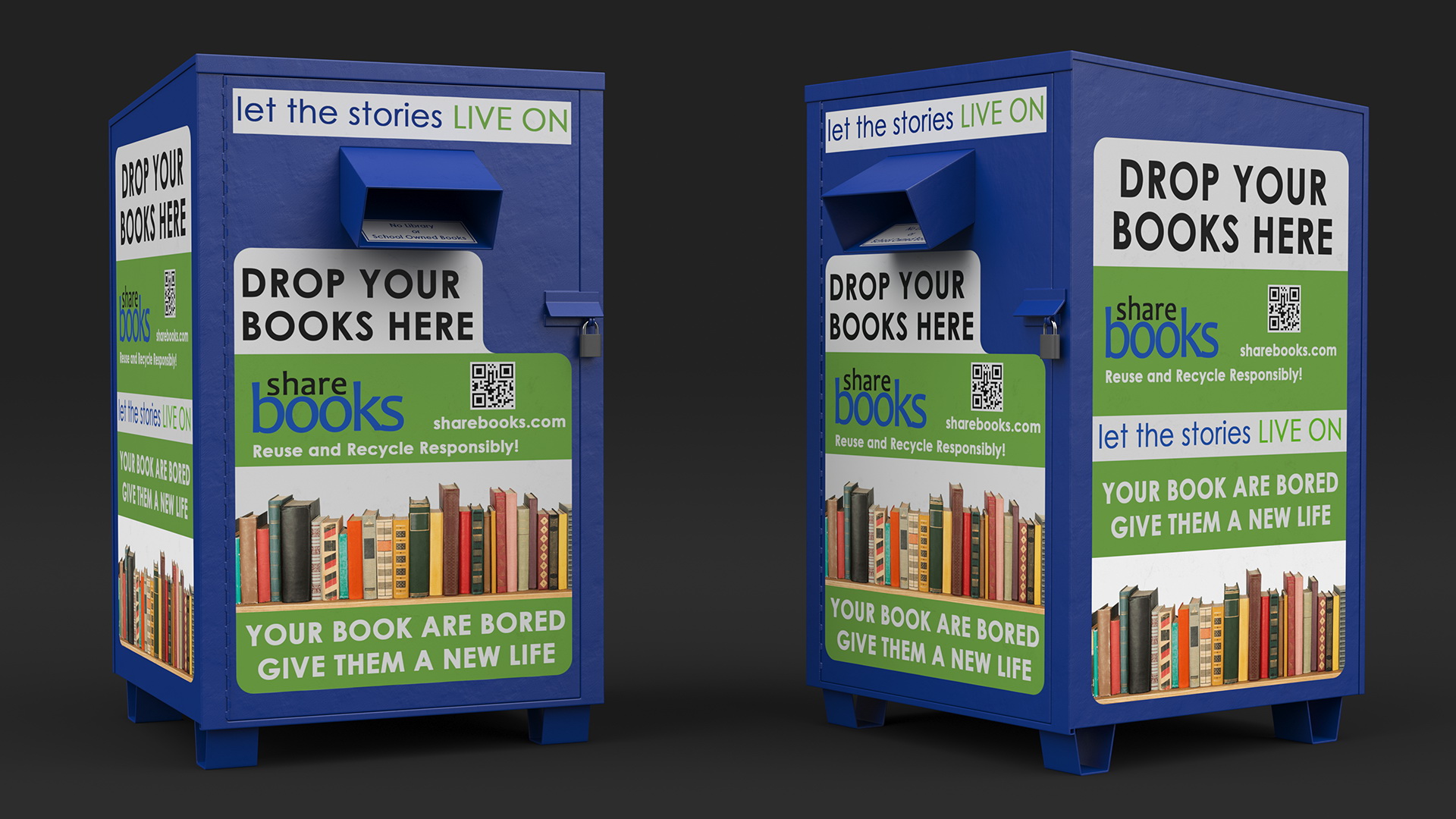 3D Book Drop Box Blue model