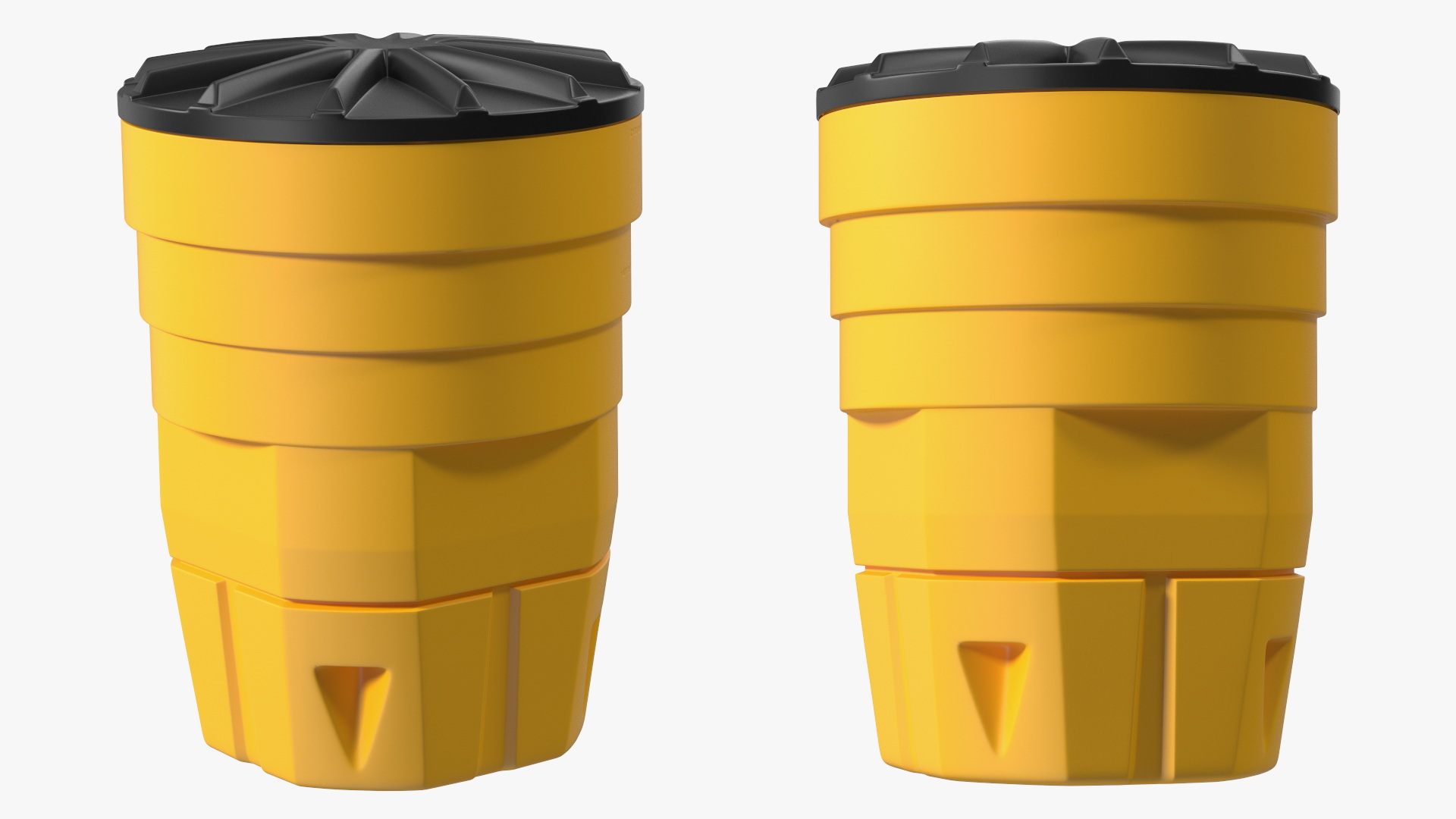 Yellow Opened Sand Barrel with Lid 3D model