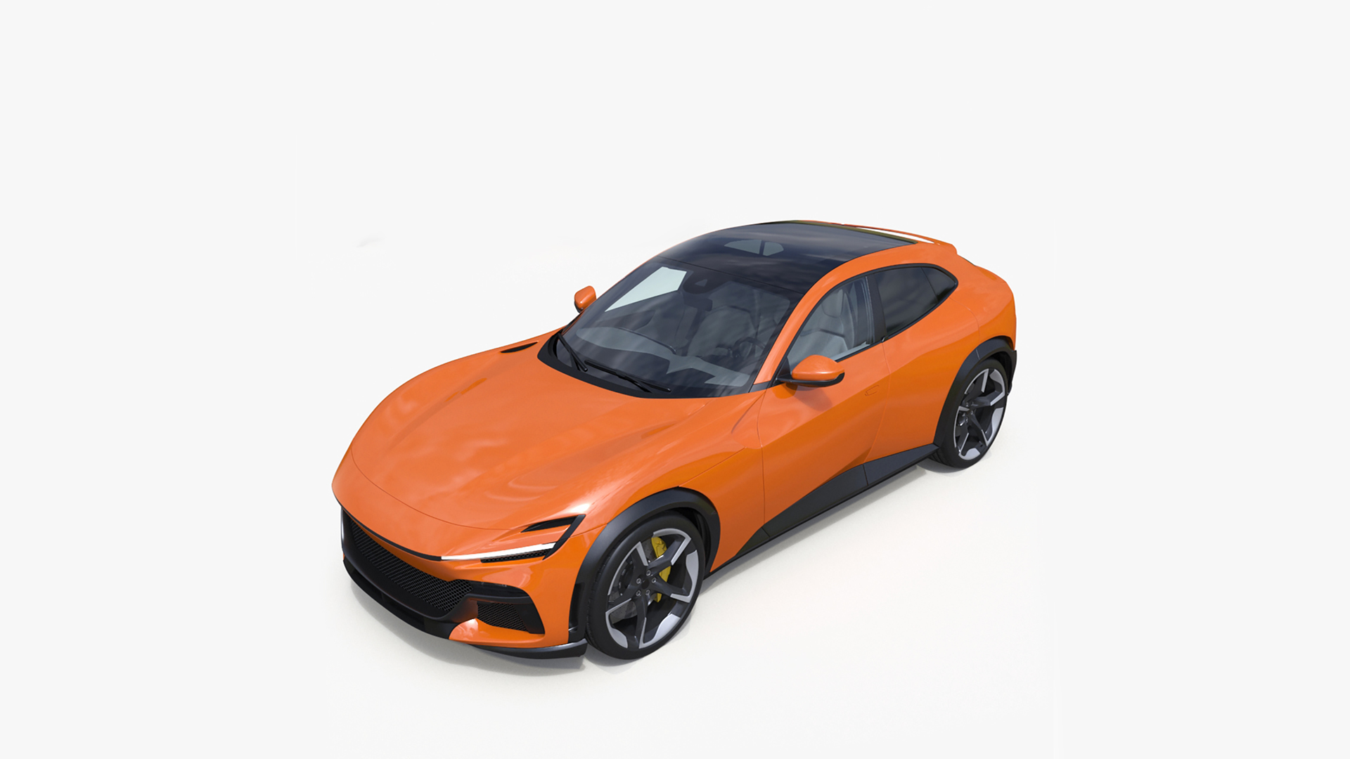 3D Sports Crossover Car Orange Rigged for Cinema 4D model