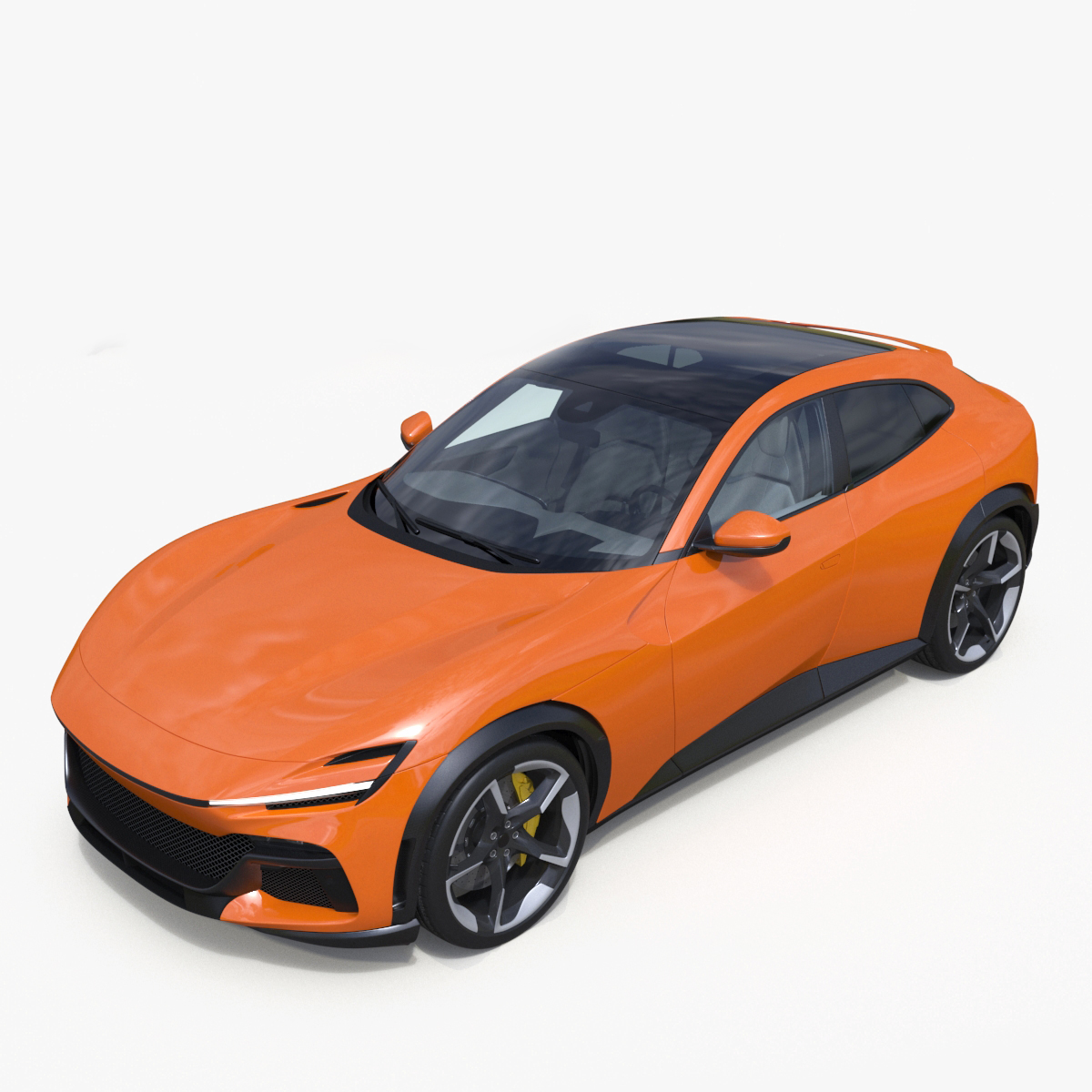 3D Sports Crossover Car Orange Rigged for Cinema 4D model