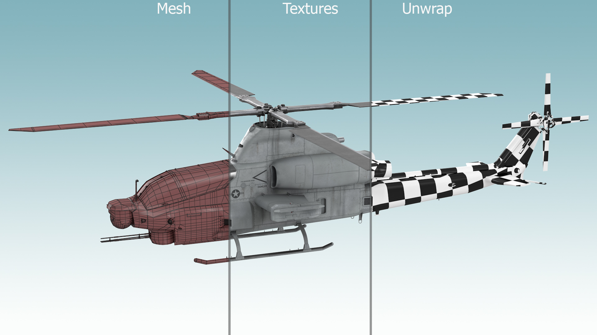 3D model Bell AH-1Z Lethal Combat Helicopter