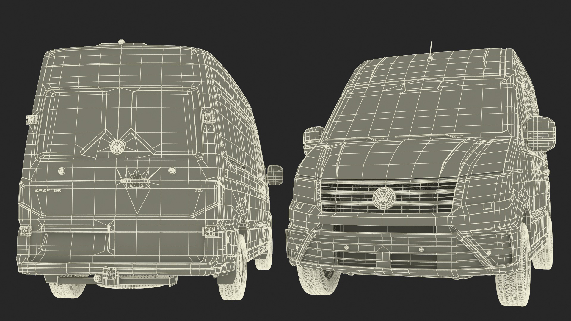 3D Volkswagen Crafter Van 2024 Silver Metallic model