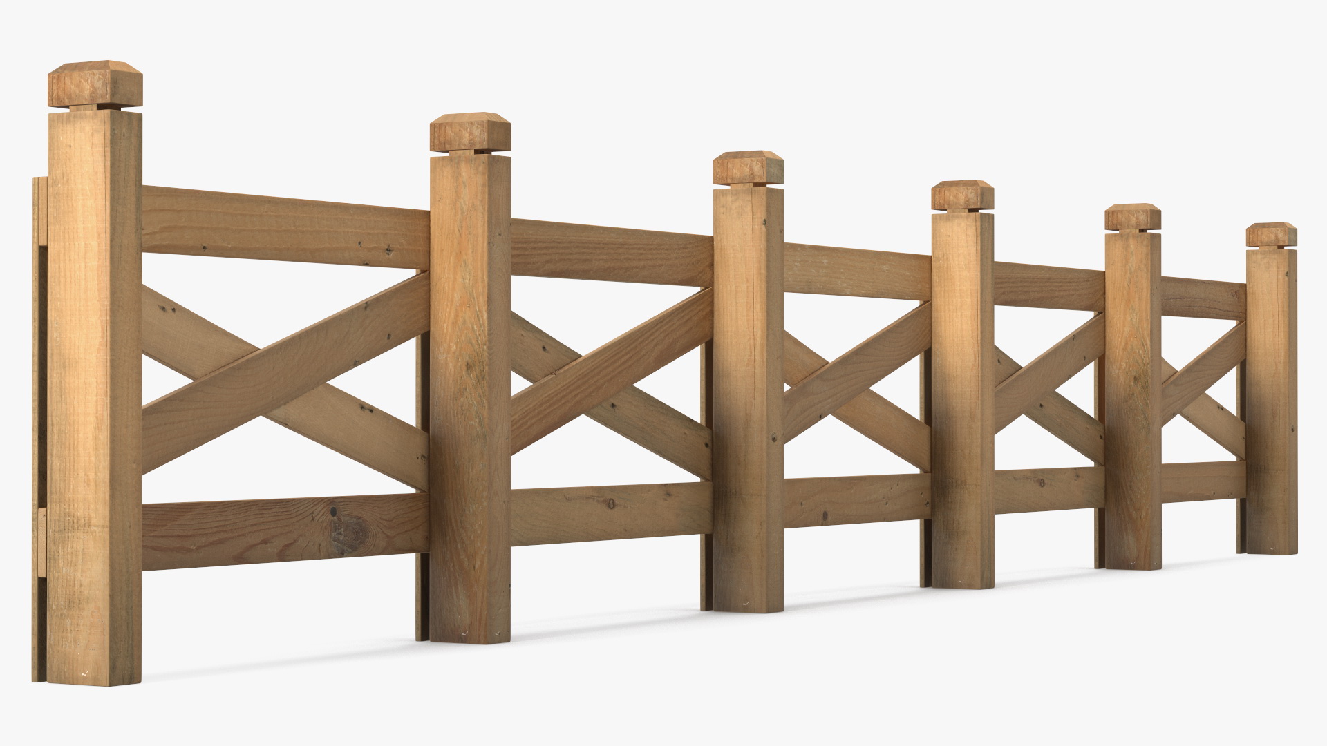 Farm Wooden Fence 3D