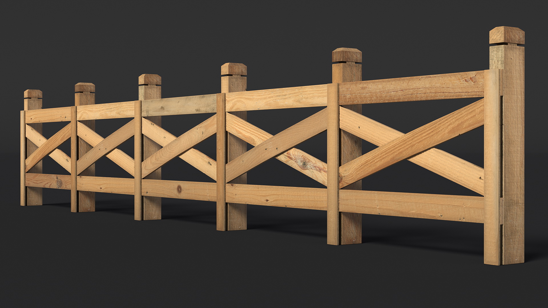 Farm Wooden Fence 3D