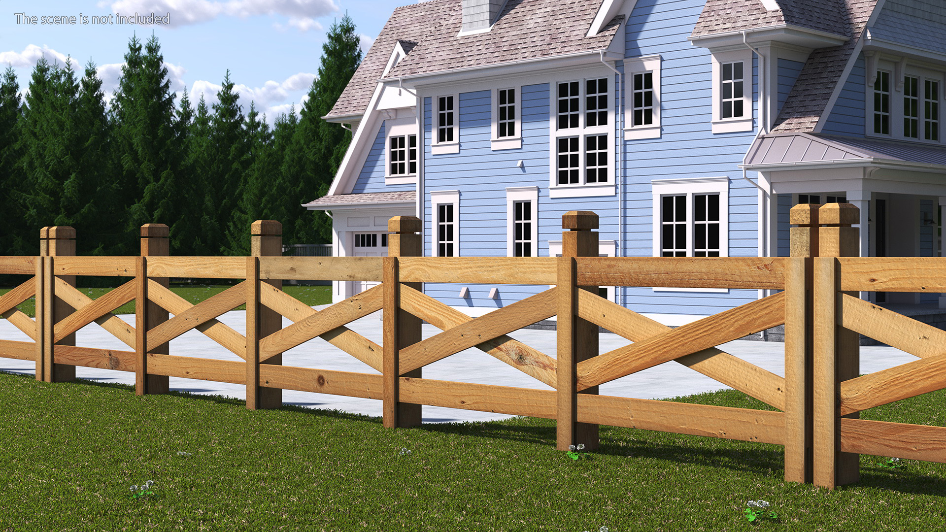 Farm Wooden Fence 3D