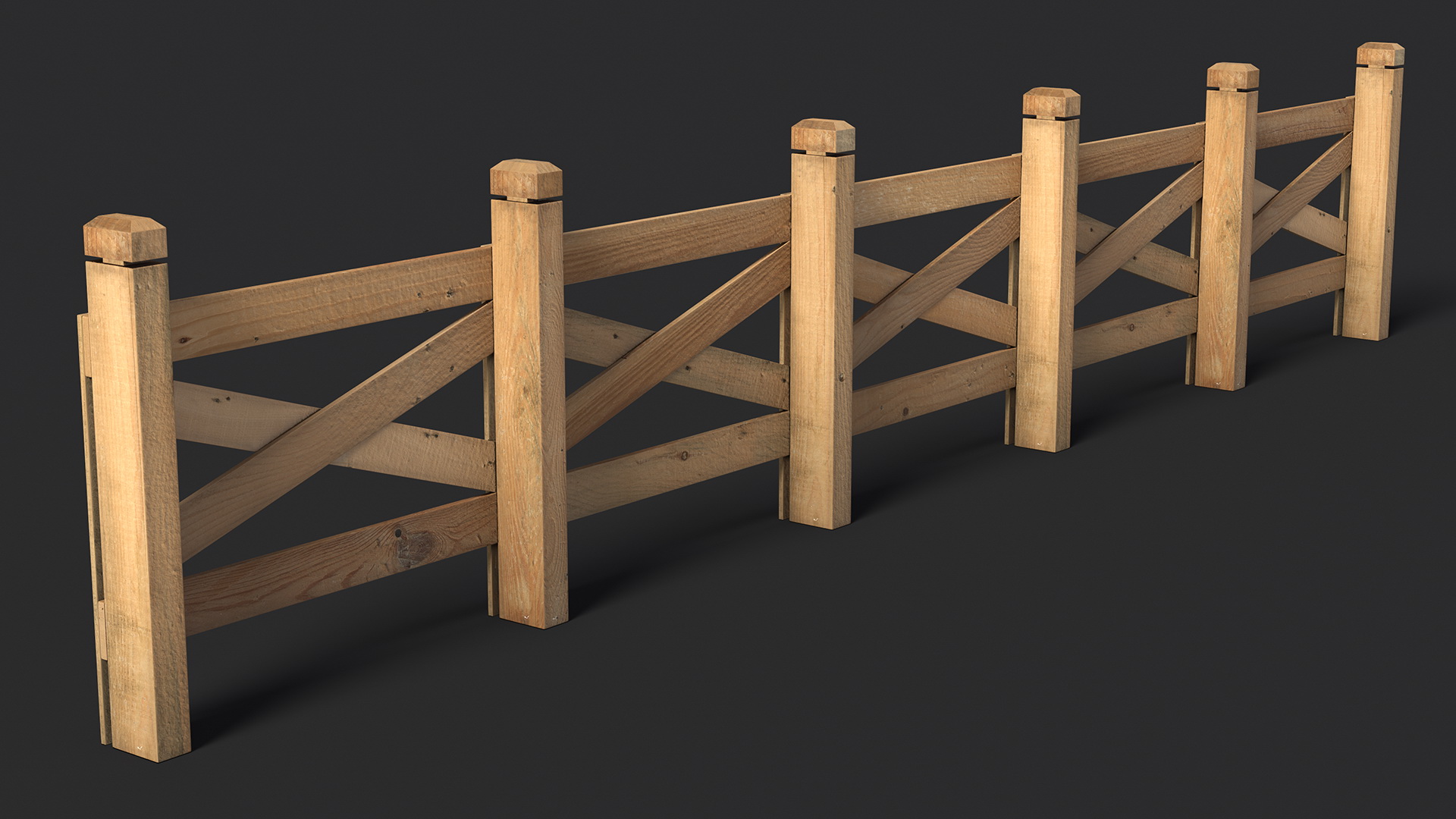 Farm Wooden Fence 3D