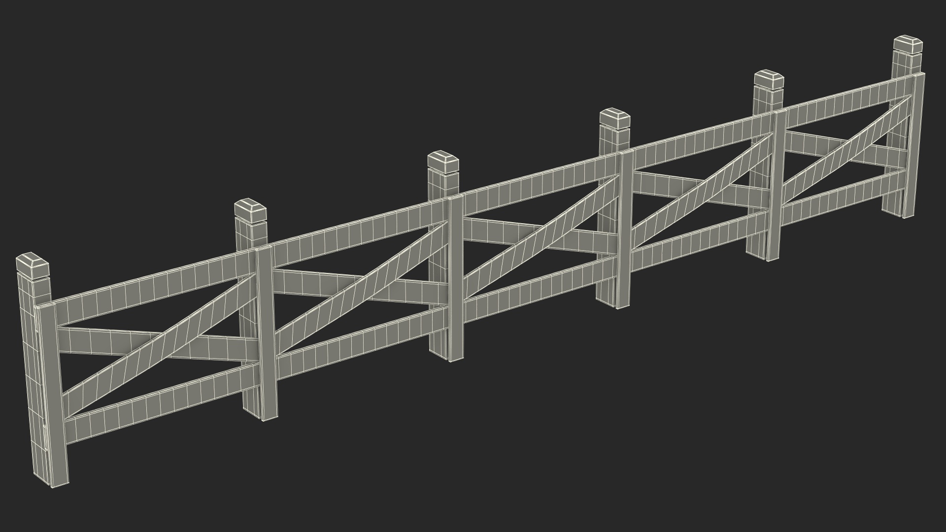 Farm Wooden Fence 3D