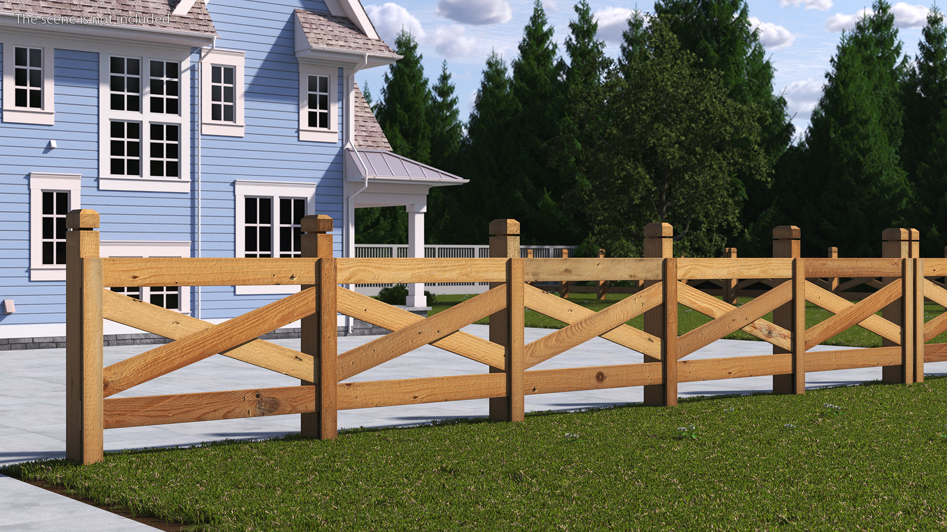 Farm Wooden Fence 3D