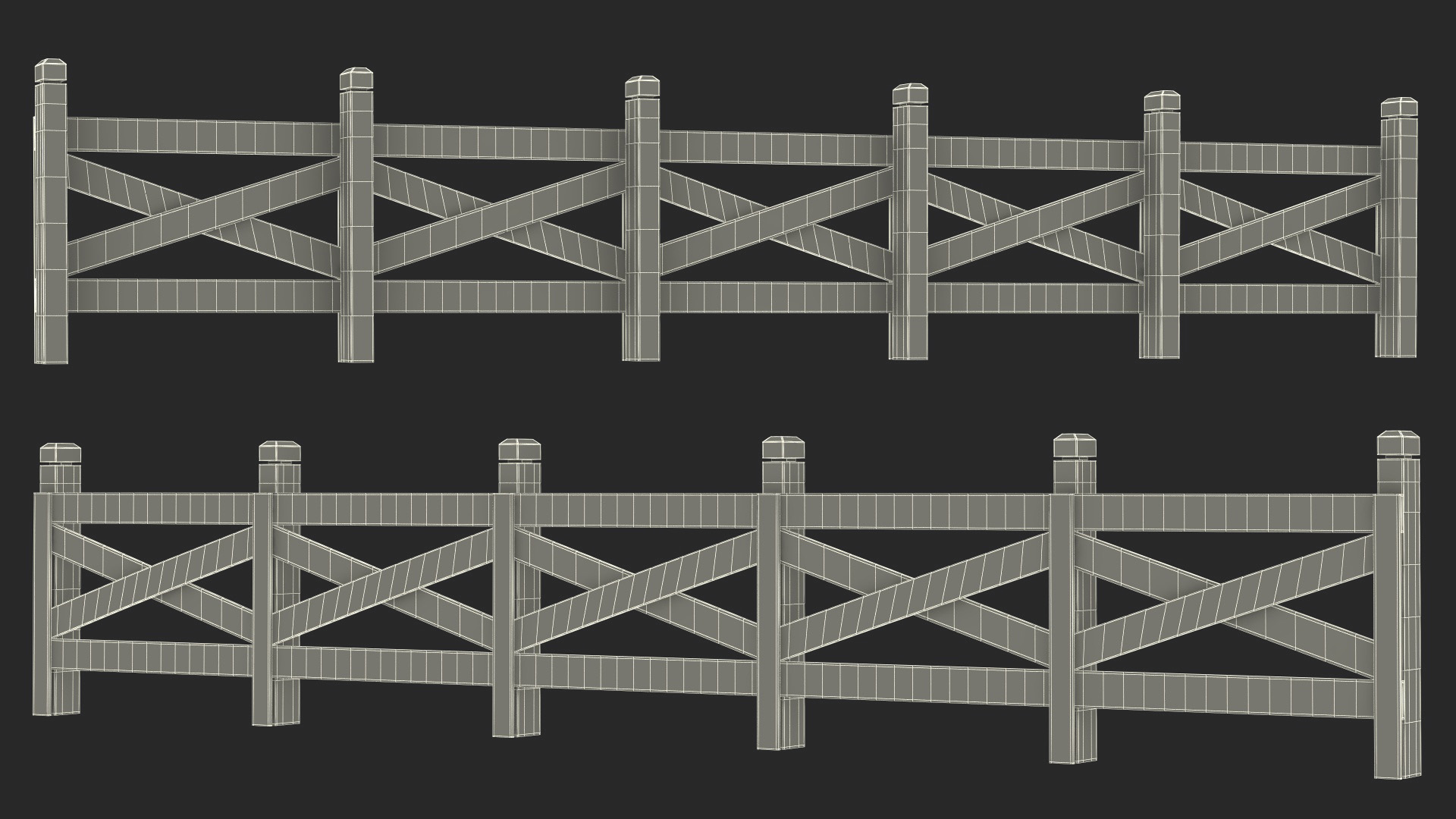 Farm Wooden Fence 3D