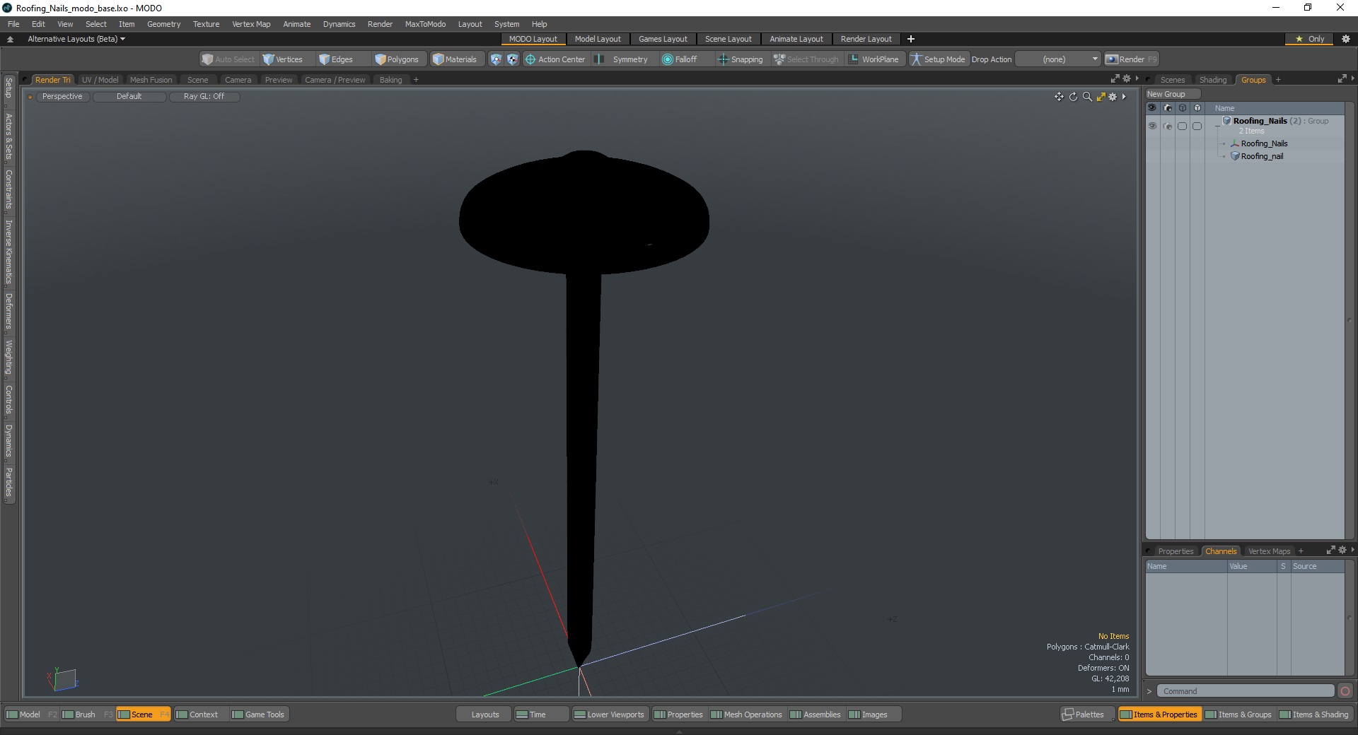 3D Roofing Nails model