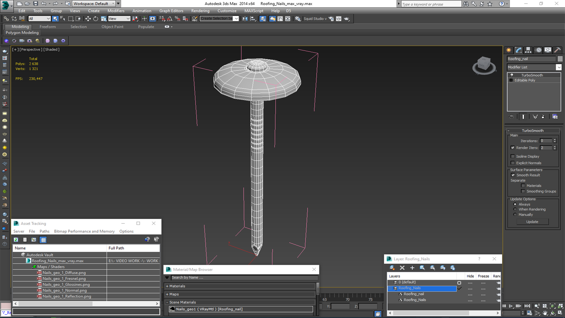 3D Roofing Nails model