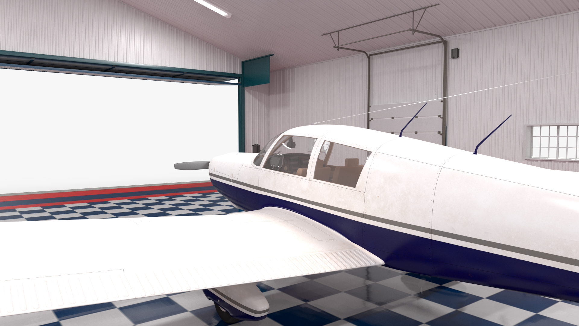 3D Airplane Aircraft Hangar Rigged