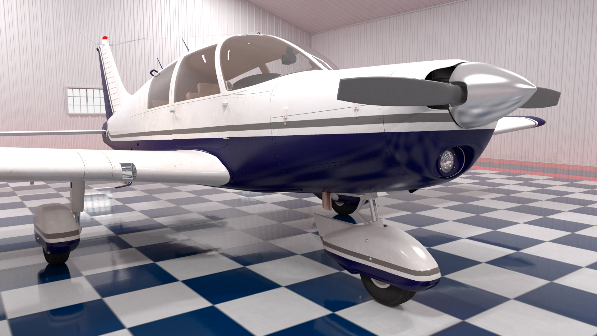 3D Airplane Aircraft Hangar Rigged