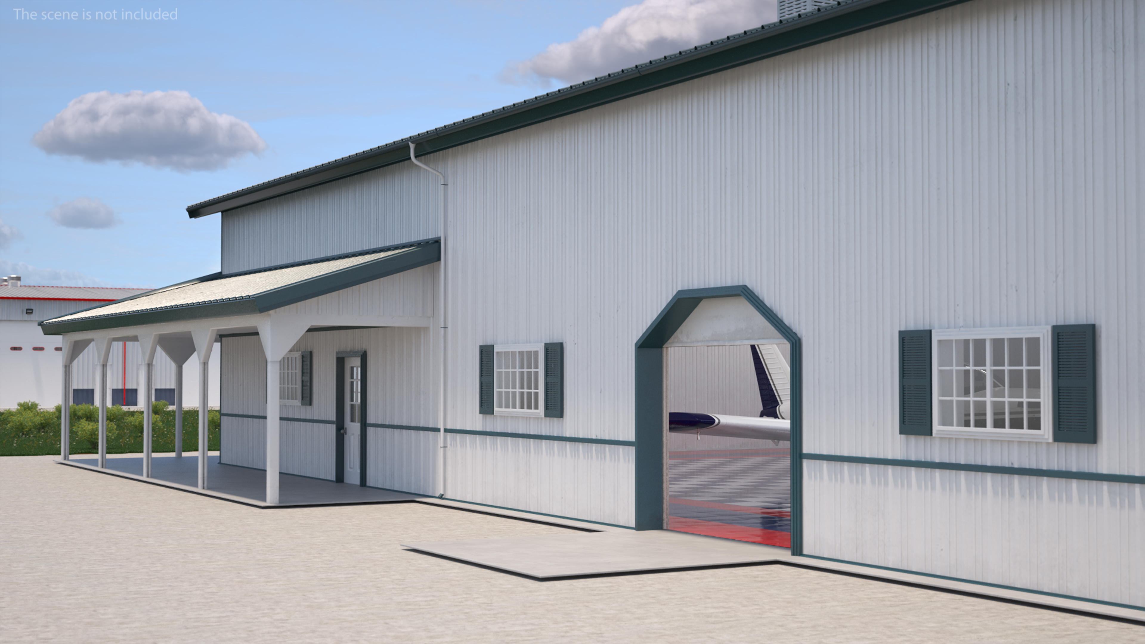 3D Airplane Aircraft Hangar Rigged