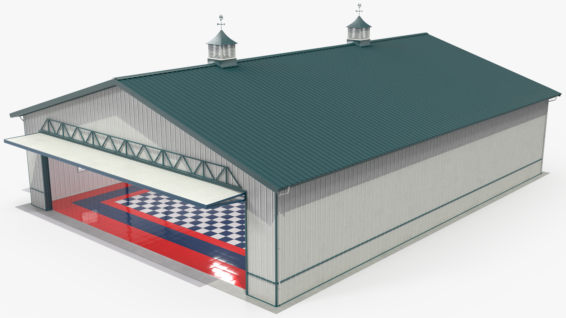 3D Airplane Aircraft Hangar Rigged