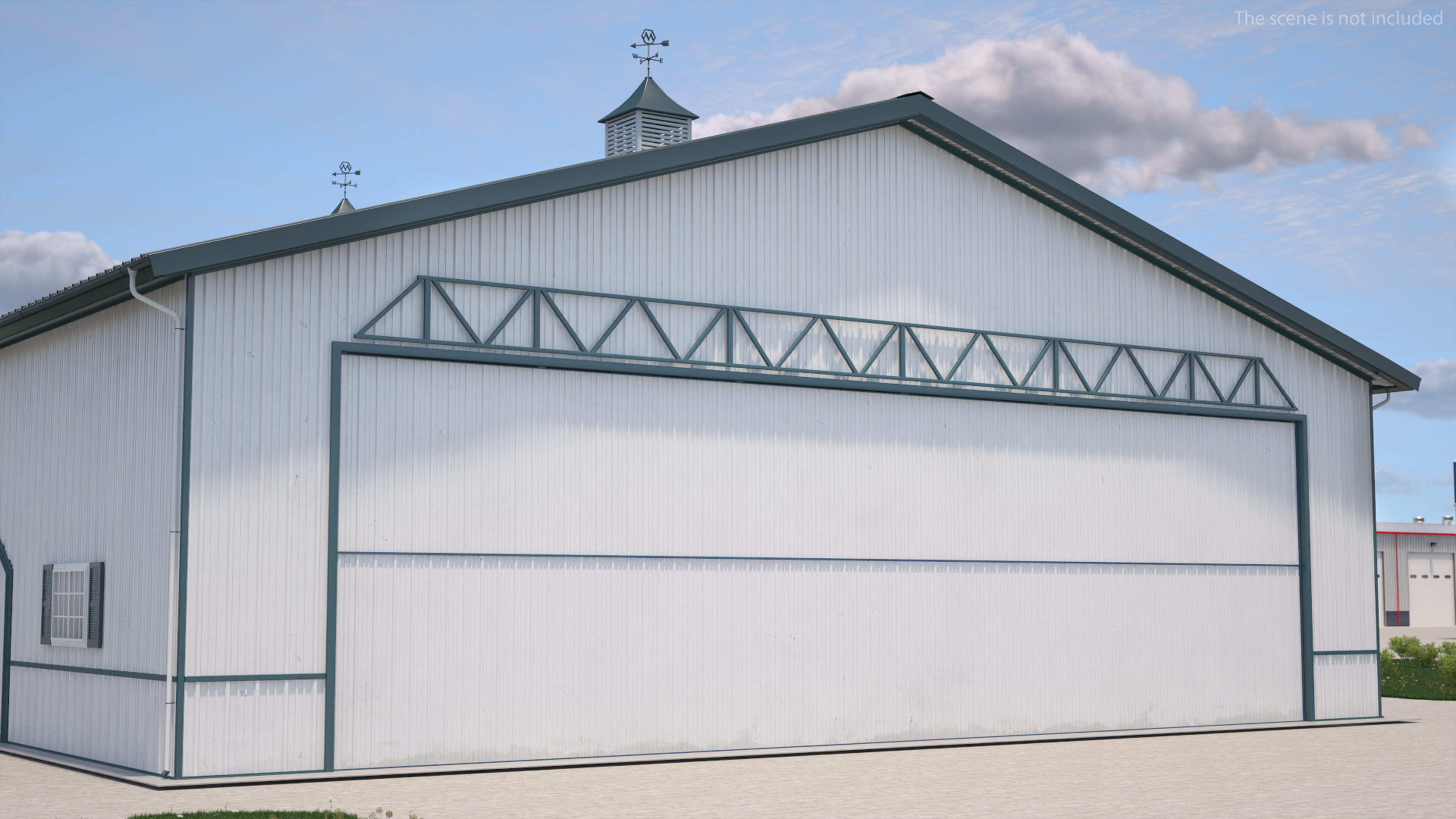 3D Airplane Aircraft Hangar Rigged