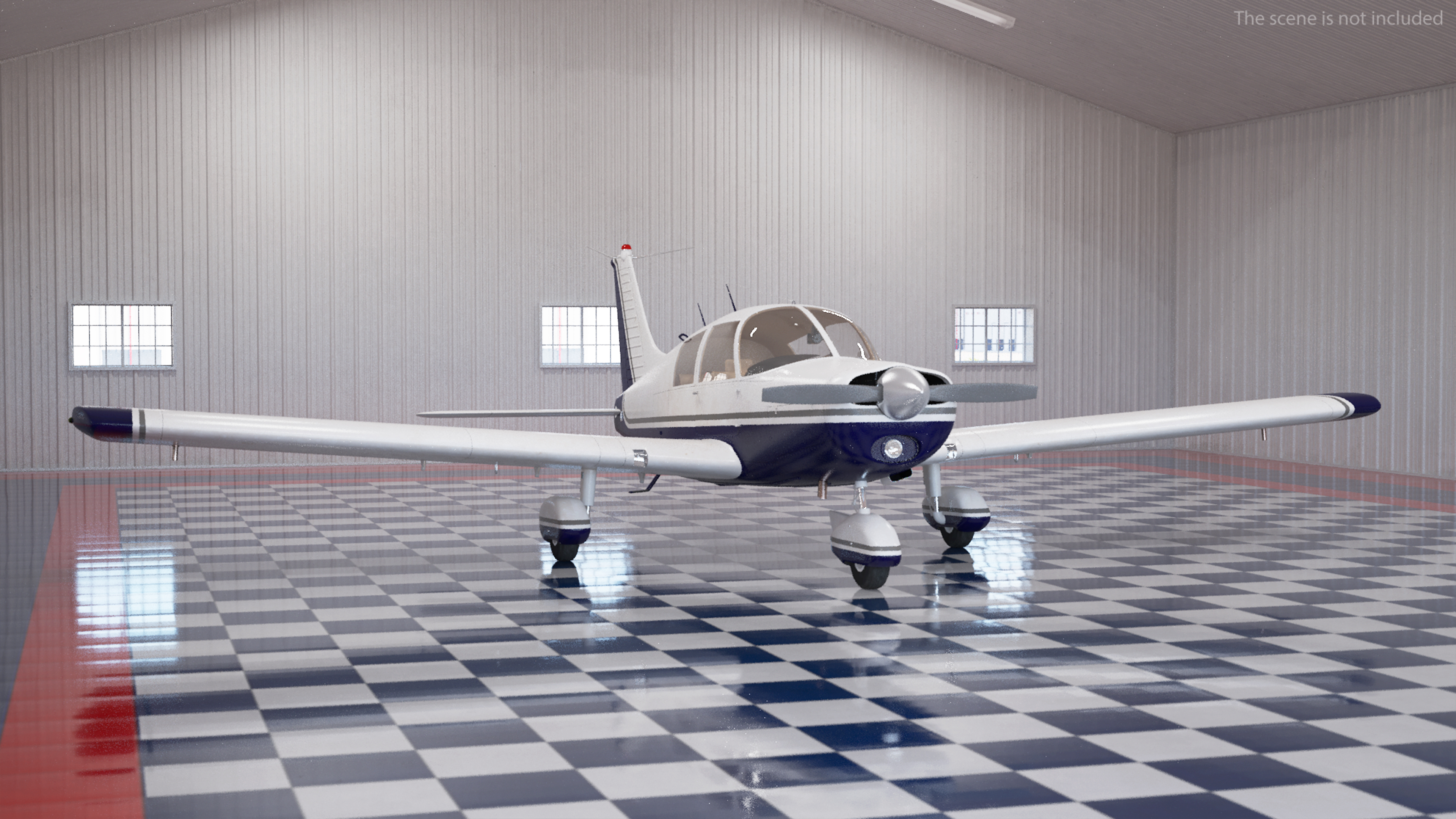 3D Airplane Aircraft Hangar Rigged