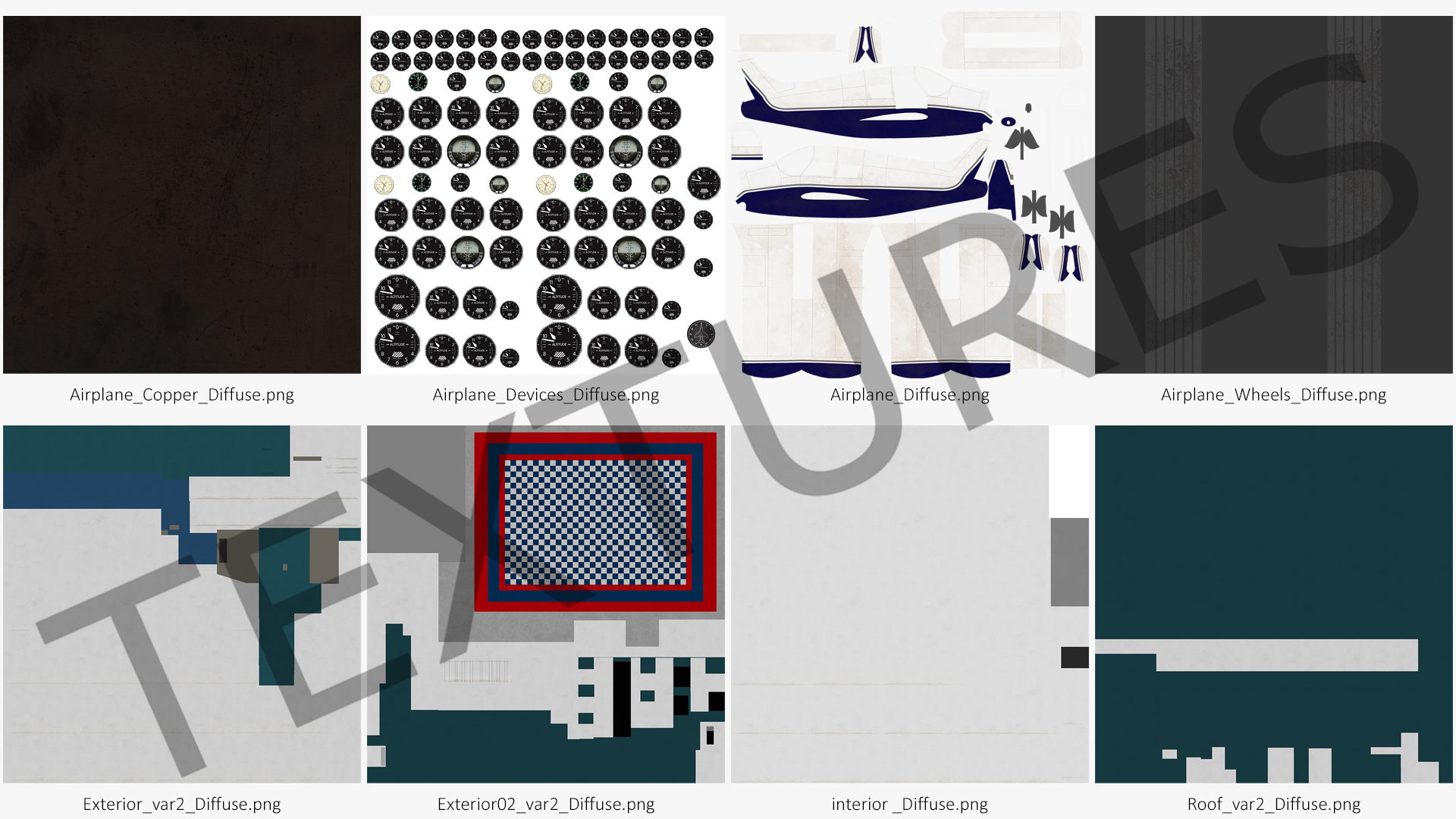 3D Airplane Aircraft Hangar Rigged