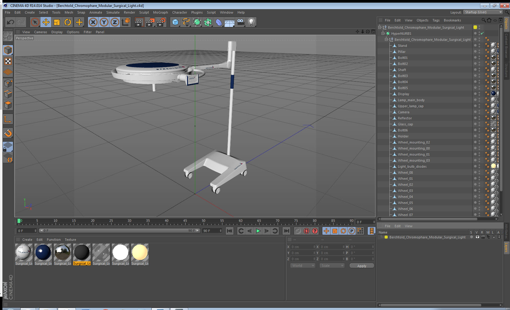Berchtold Chromophare Modular Surgical Light 3D model