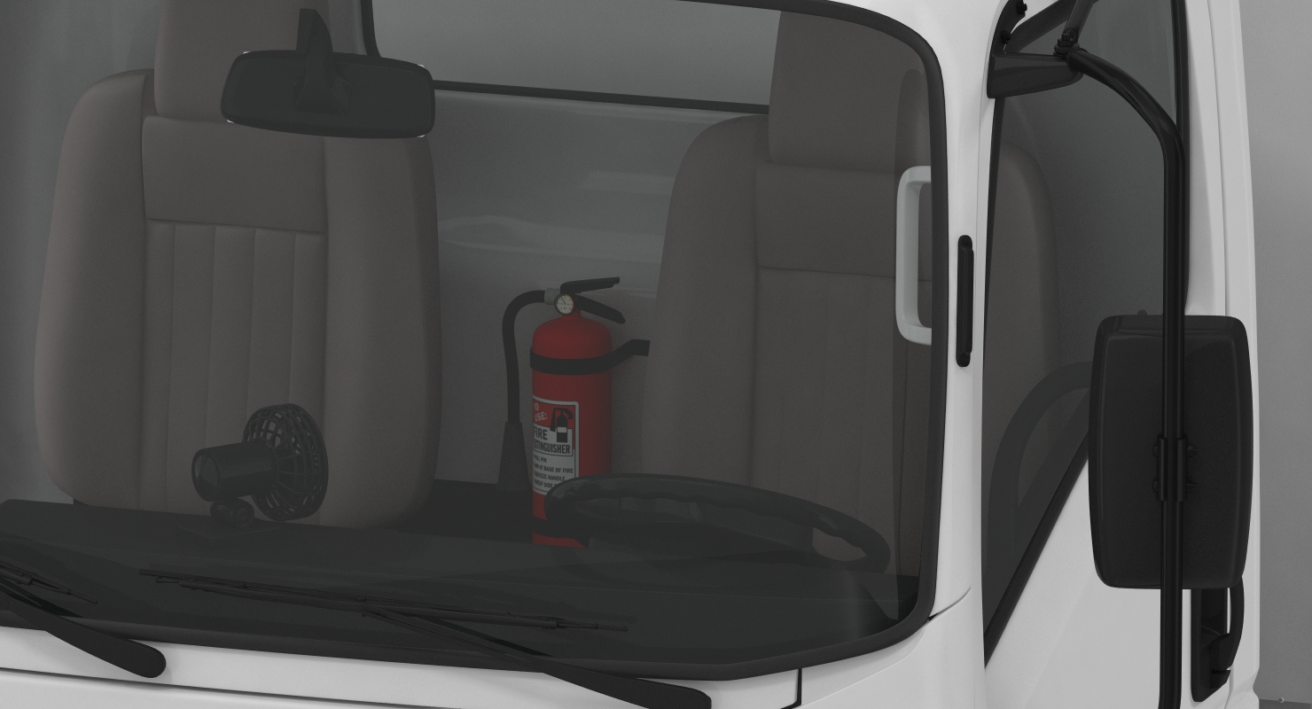 3D model Box Truck Isuzu NPR 2018 Simple Interior