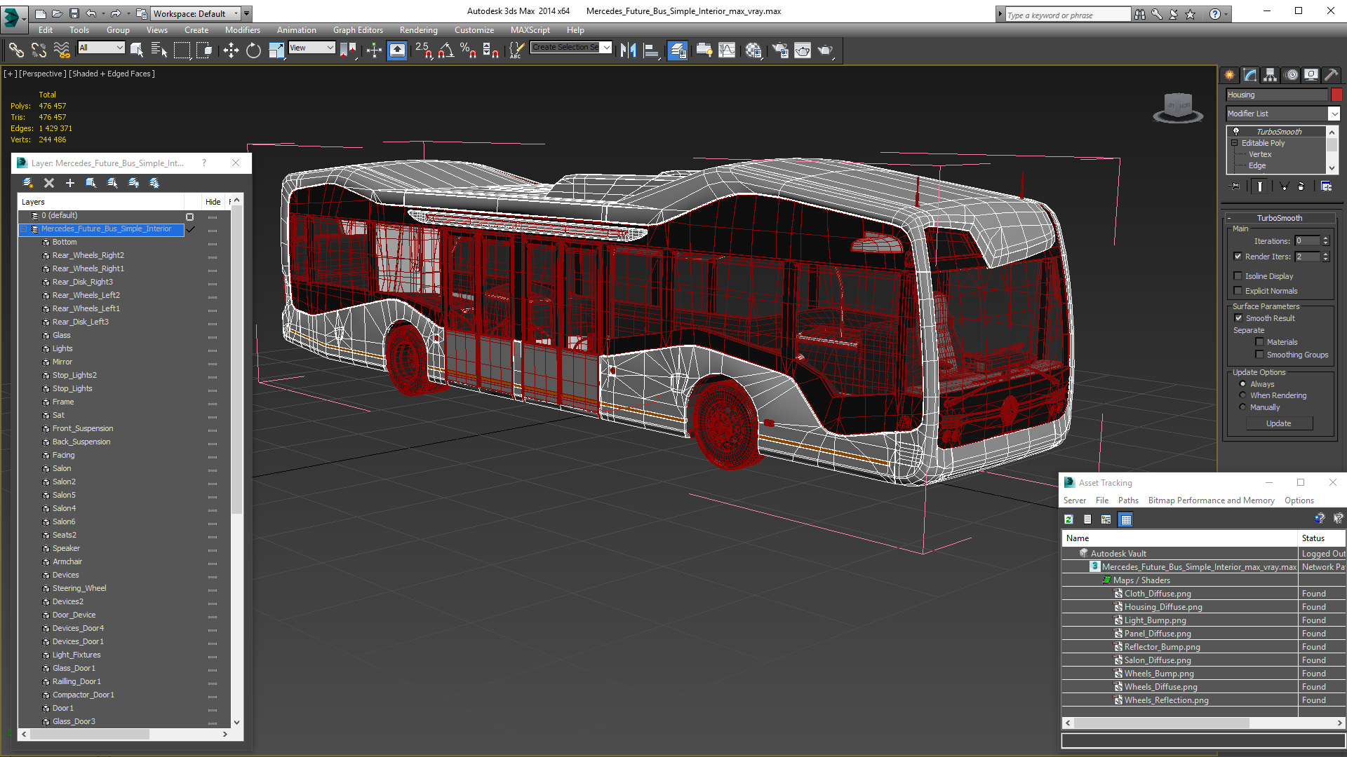 3D model Mercedes Future Bus Simple Interior