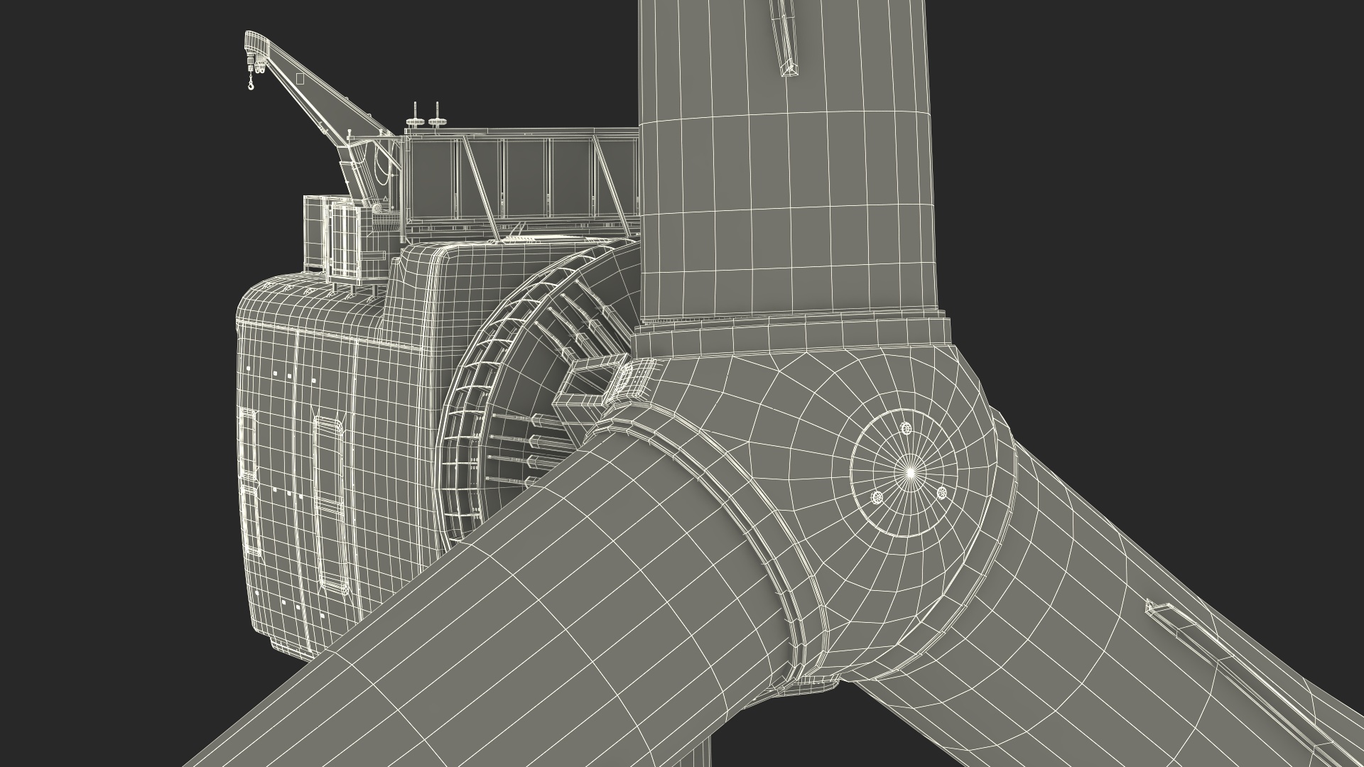 3D Crane Seasight Davits on Offshore Wind Turbine