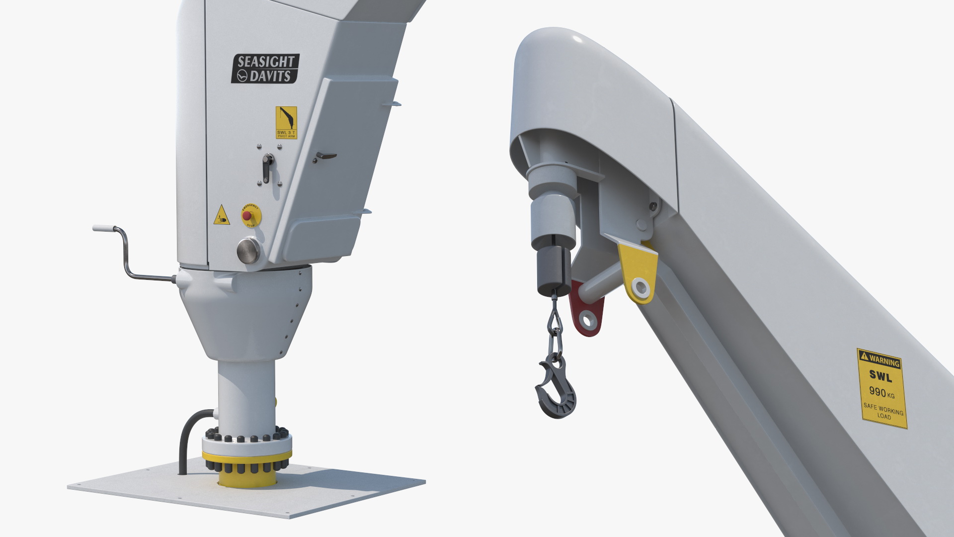 3D Crane Seasight Davits on Offshore Wind Turbine