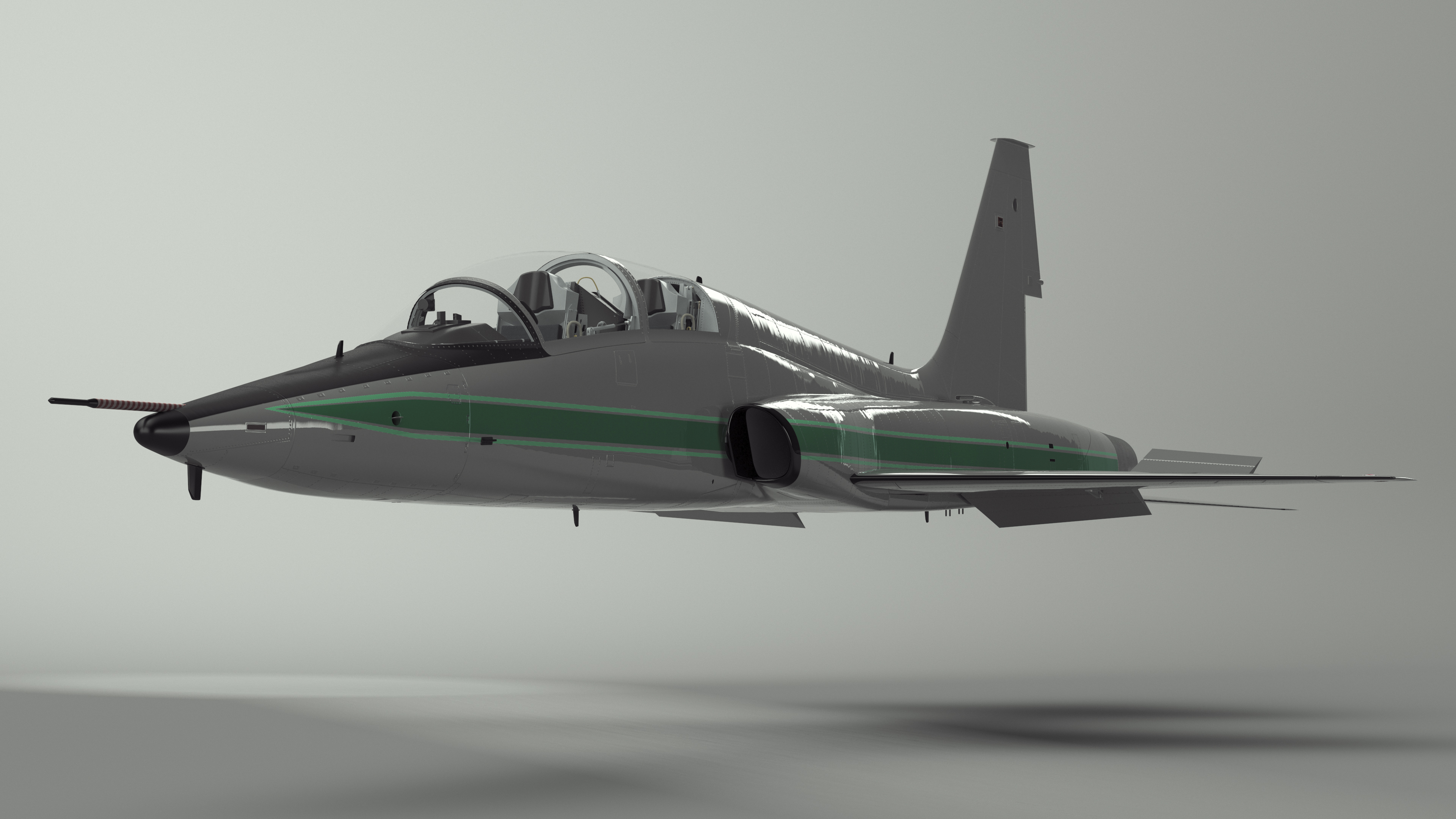 Two-seat Supersonic Jet Trainer Grey Rigged for Maya 3D