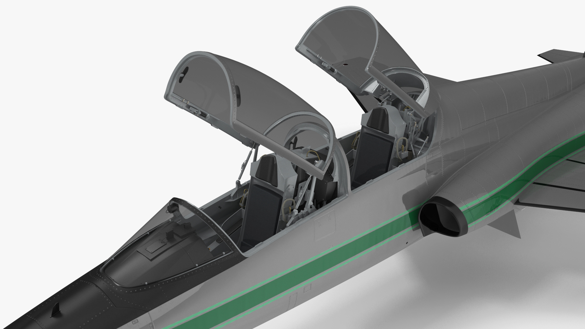 Two-seat Supersonic Jet Trainer Grey Rigged for Maya 3D