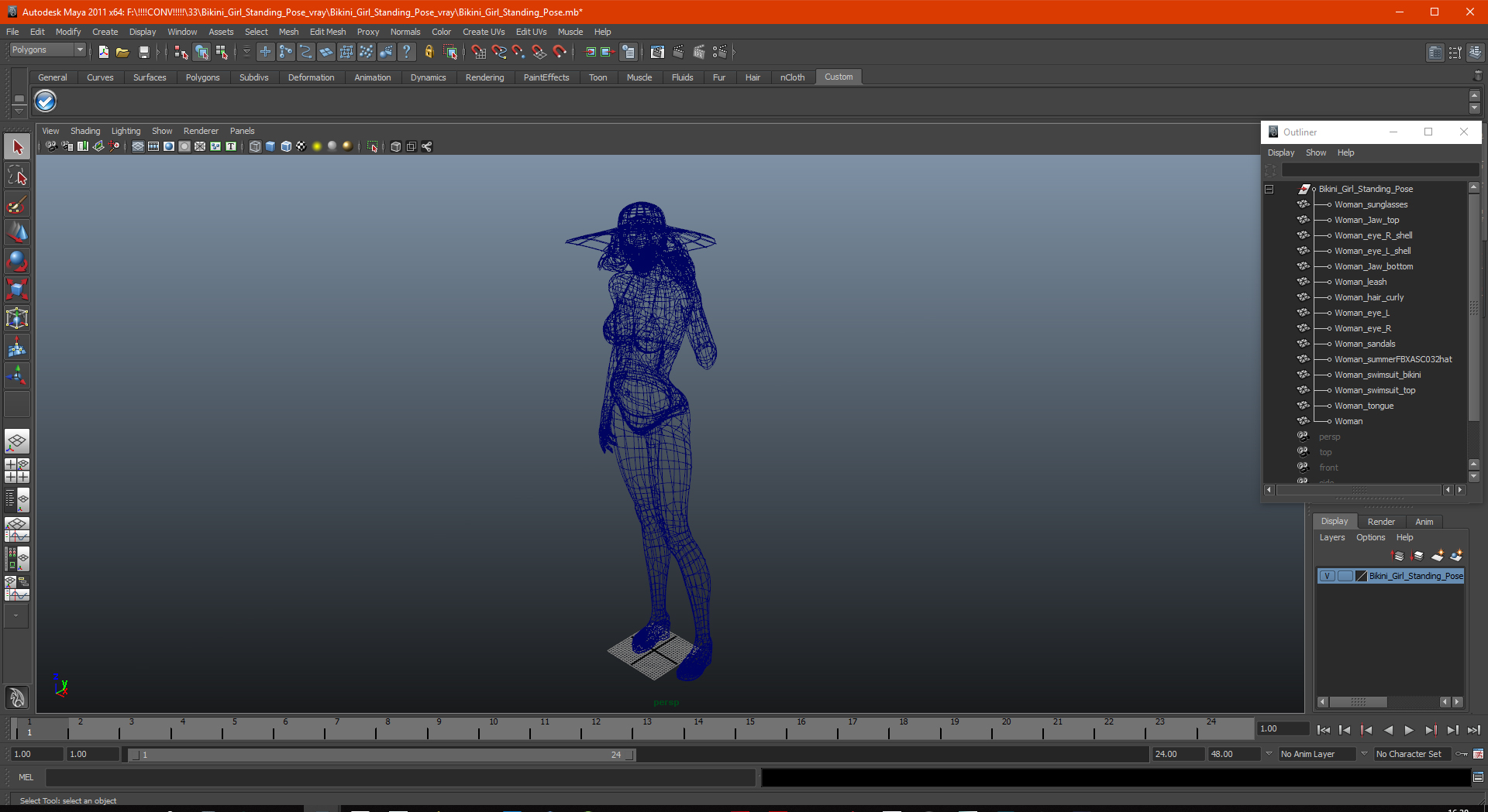 3D model Bikini Girl Standing Pose